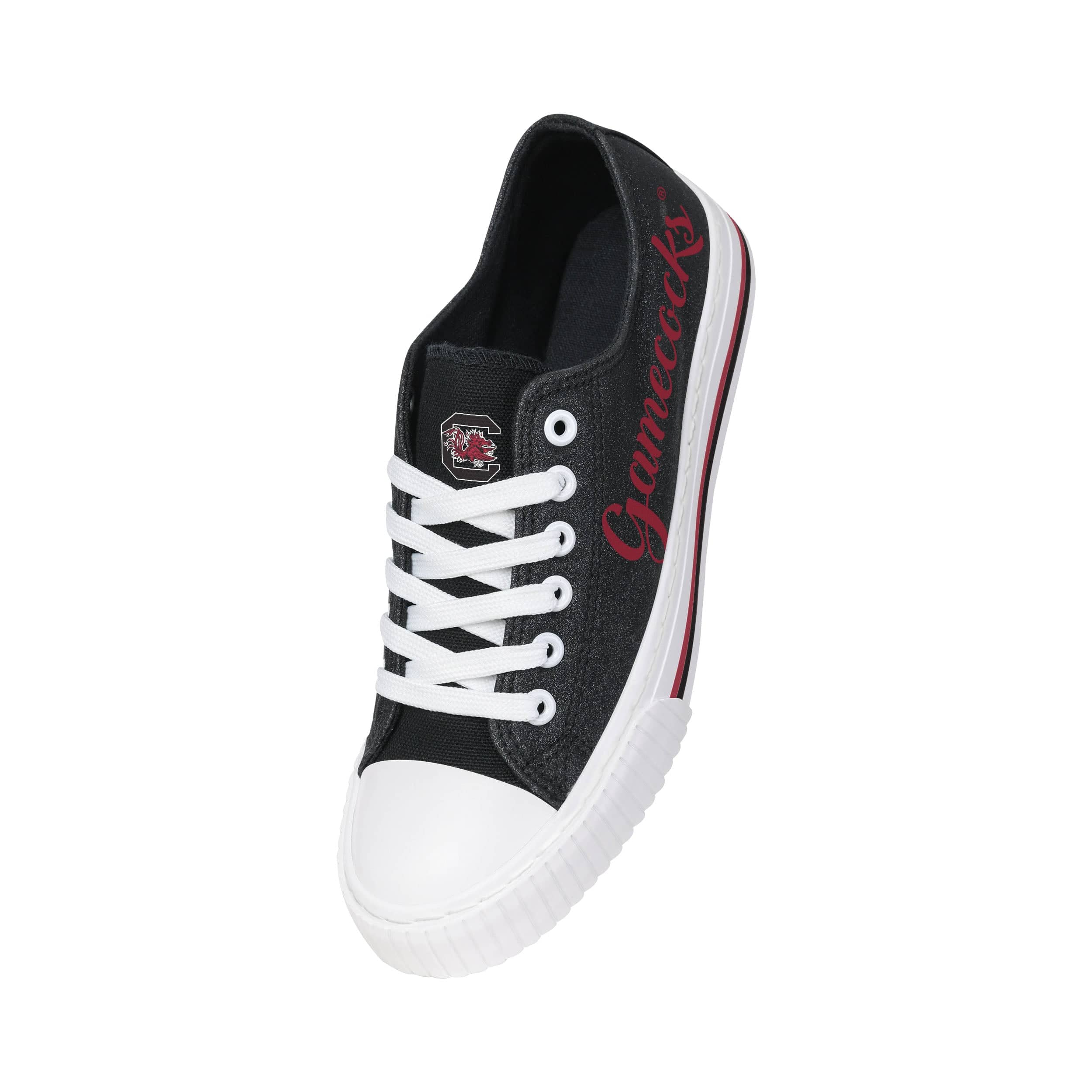 South Carolina Gamecocks NCAA Womens Color Glitter Low Top Canvas Shoes - Image 3