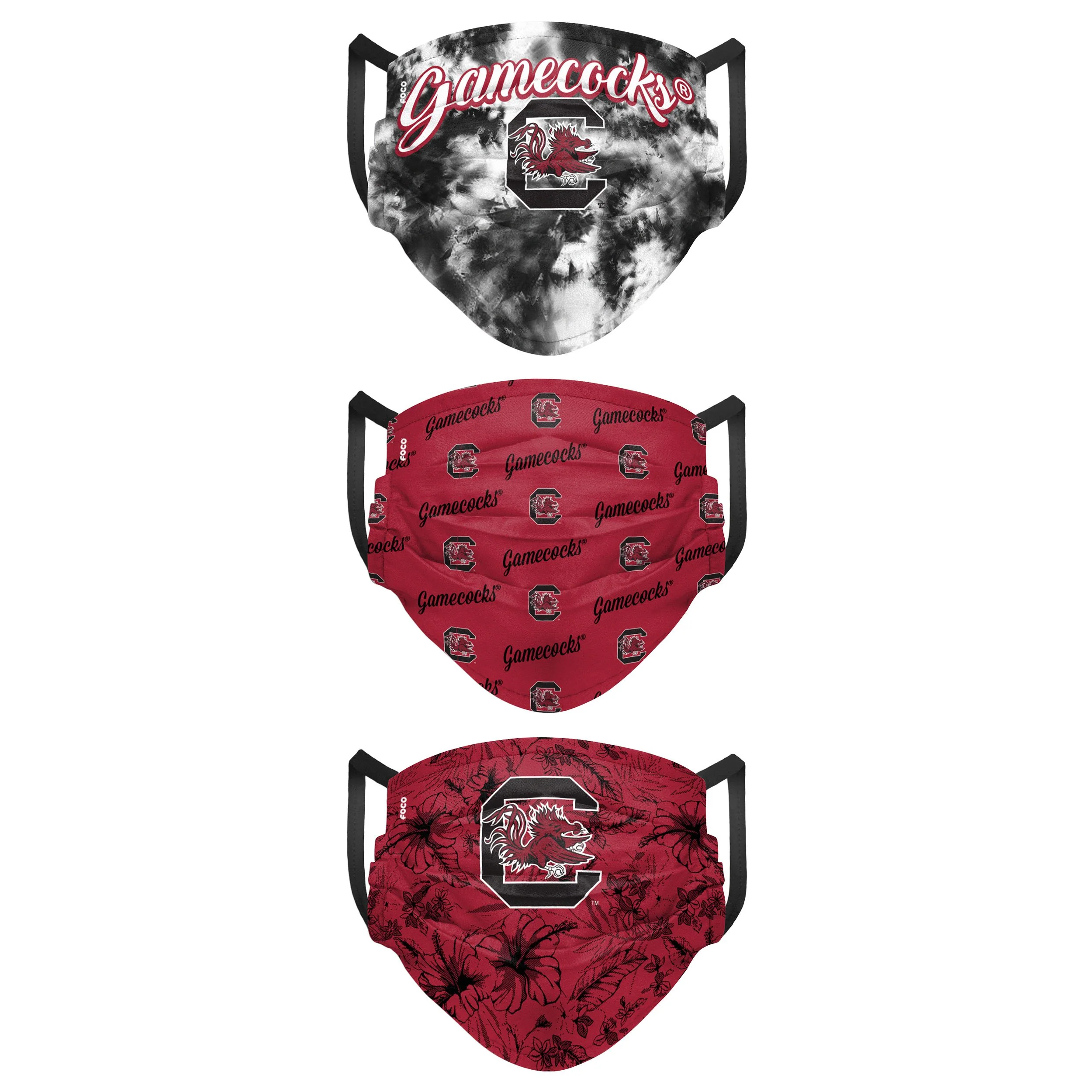 South Carolina Gamecocks NCAA Womens Matchday 3 Pack Face Cover - Image 2