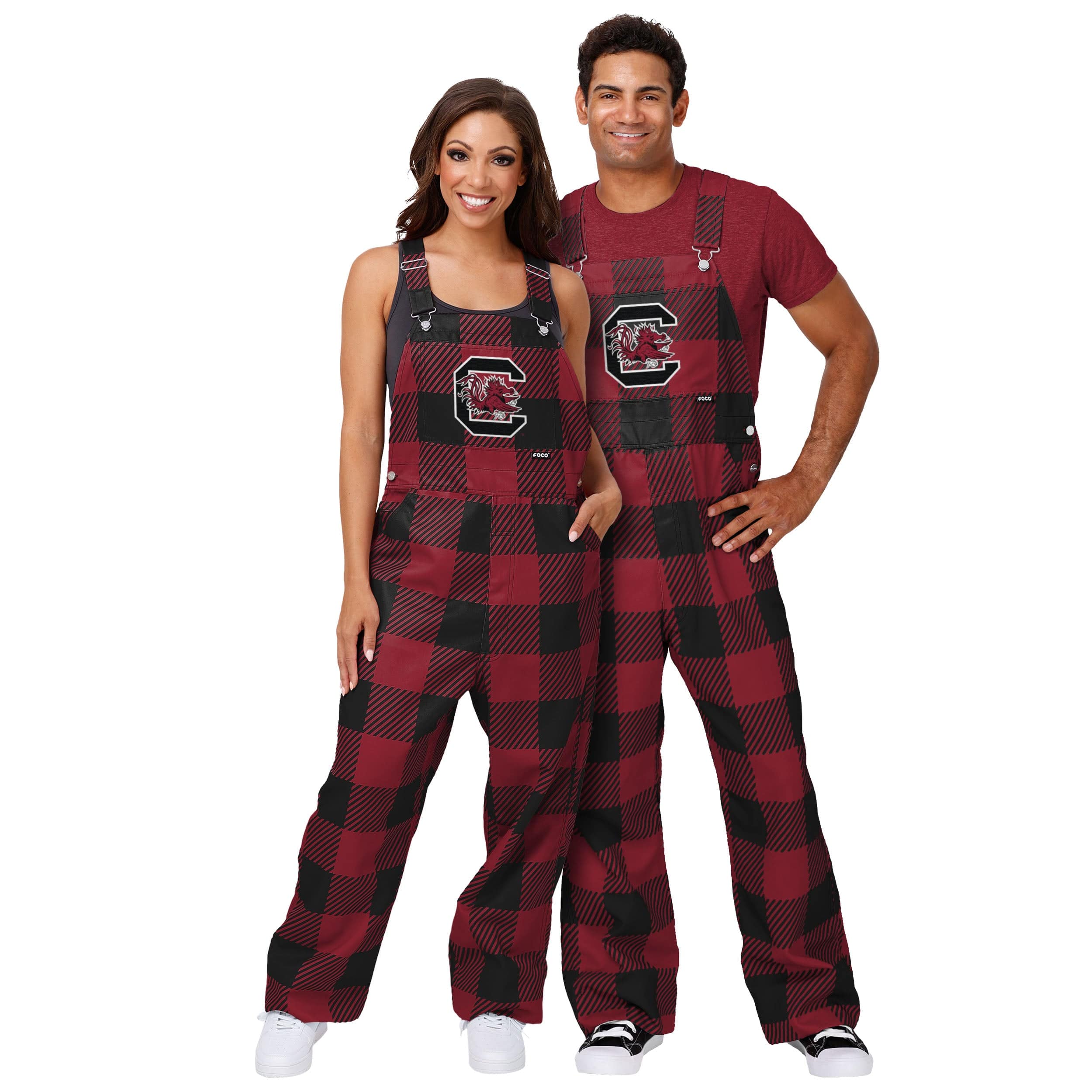 South Carolina Gamecocks NCAA Womens Plaid Bib Overalls - Image 3