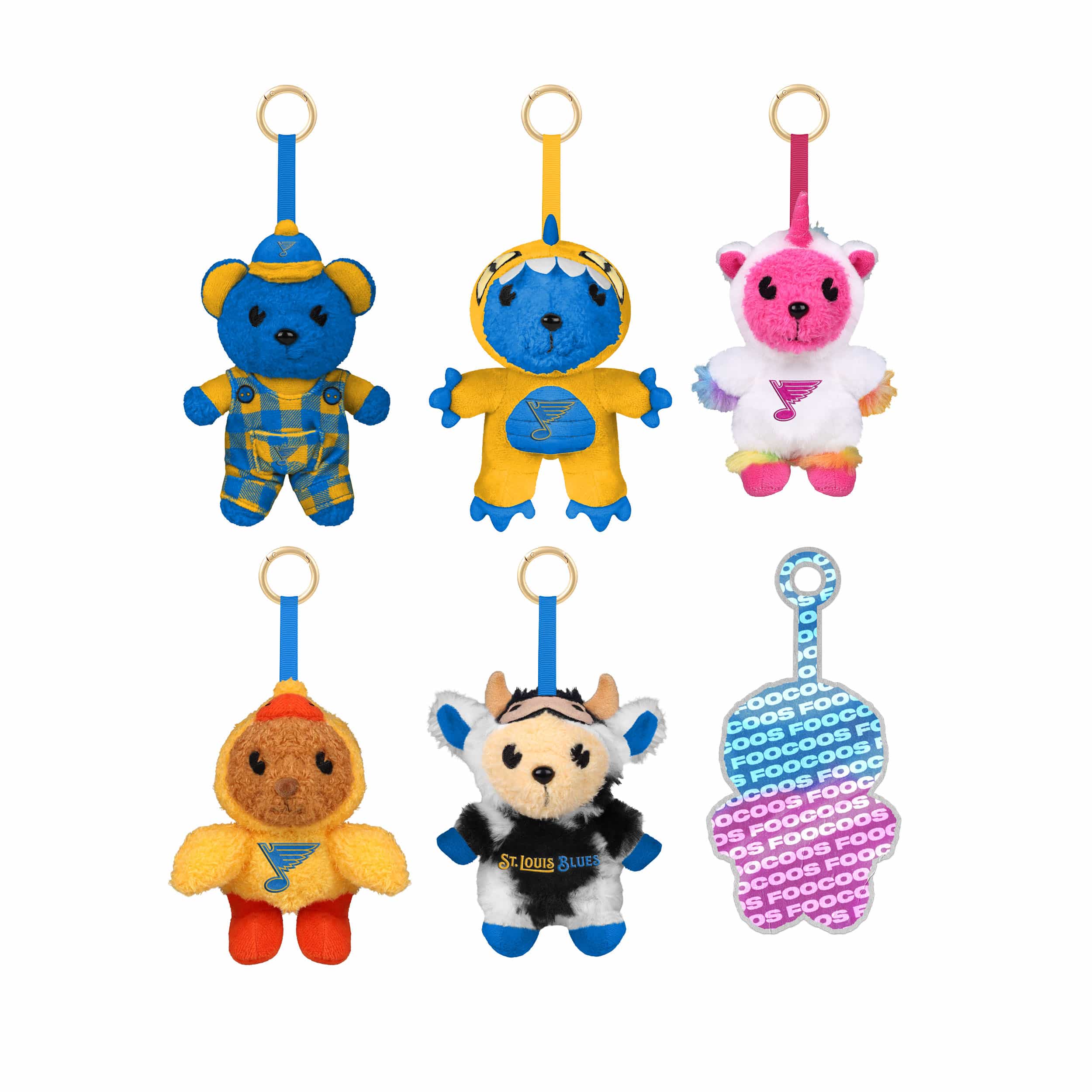 St. Louis Blues FOOCOOS Plush Bag Charm Keychain Blind Box Series 1 (PREORDER - SHIPS MID JULY)