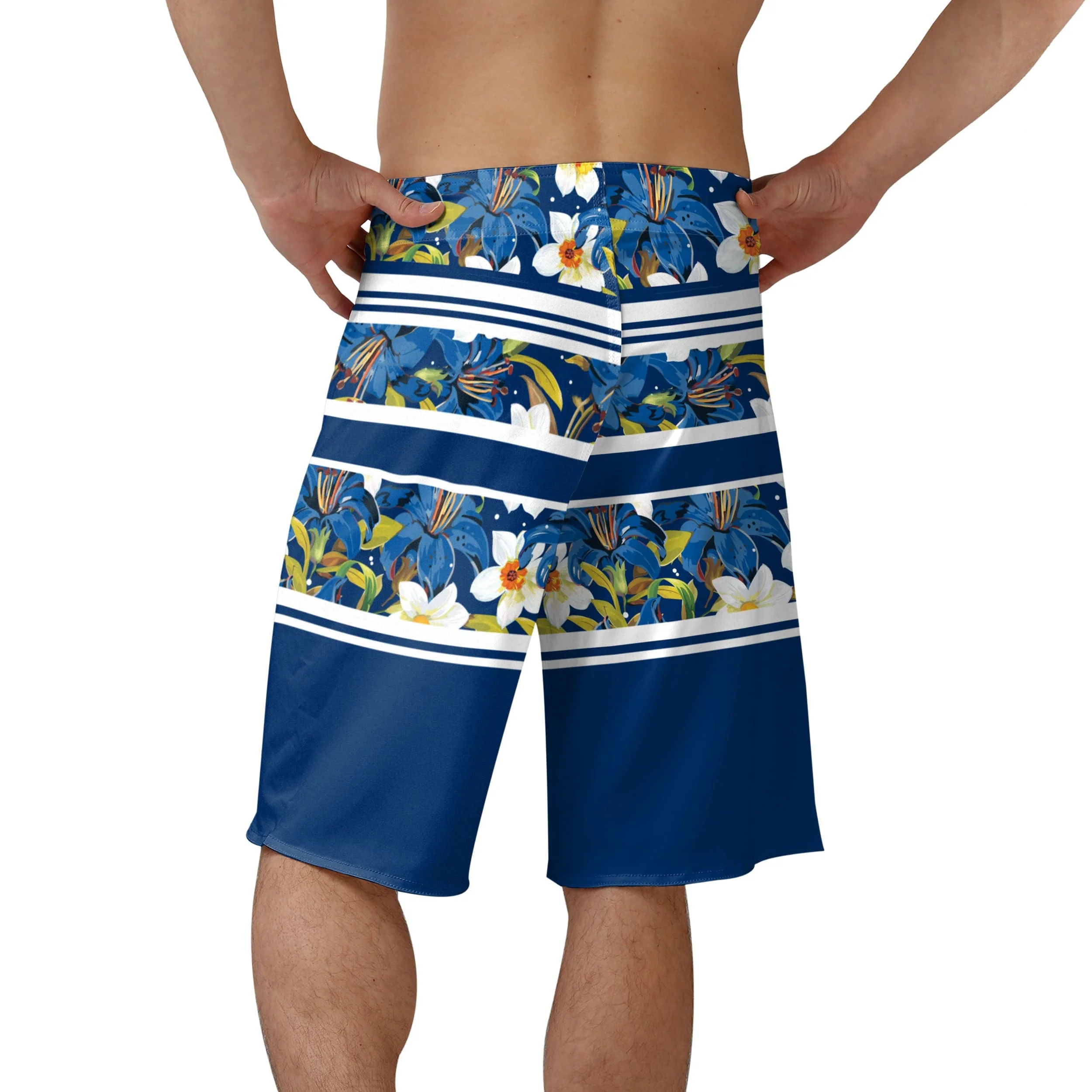 St Louis Blues Mens NHL Floral Stripe Boardshorts - Image 3
