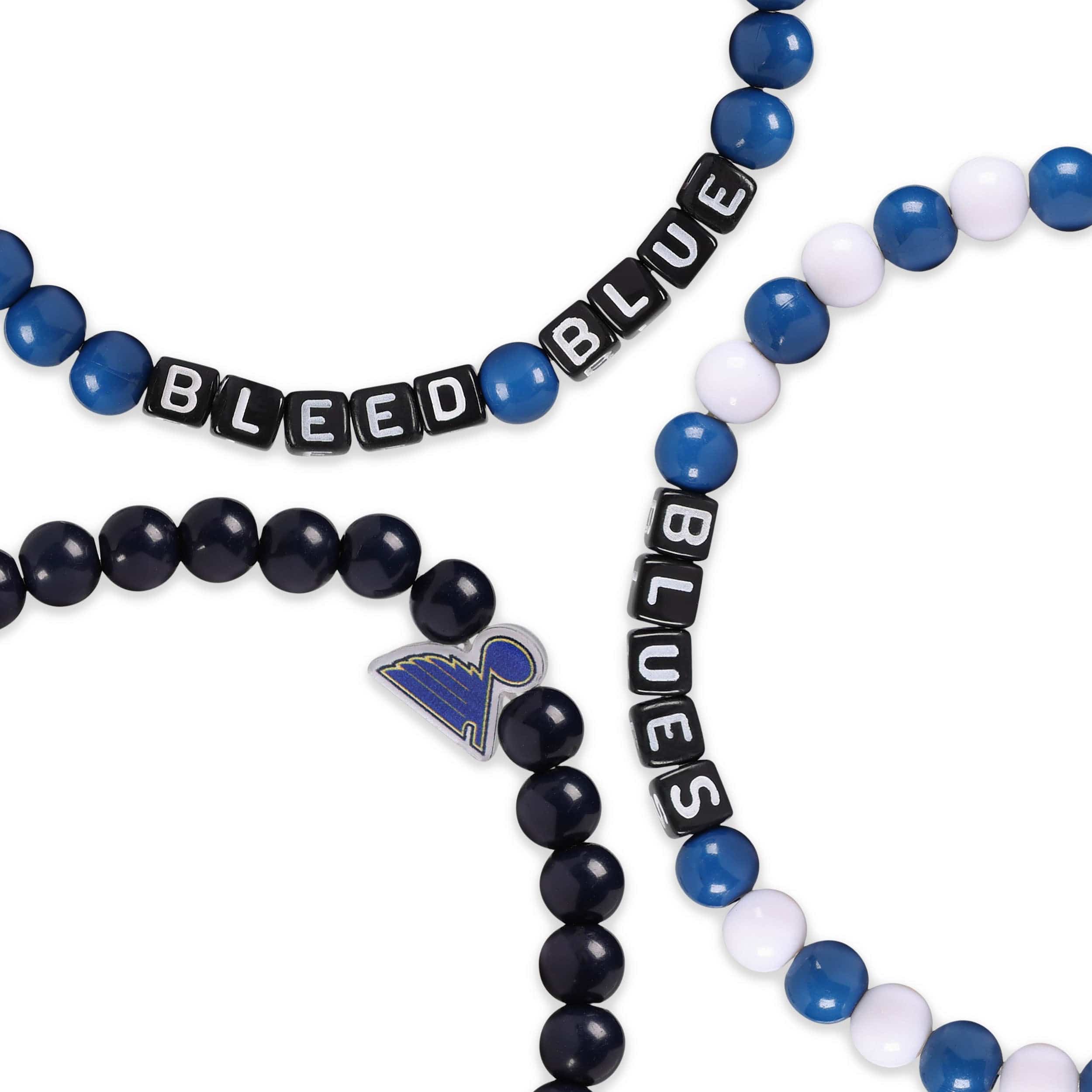 St Louis Blues NHL 3 Pack Beaded Friendship Bracelet - Image 2