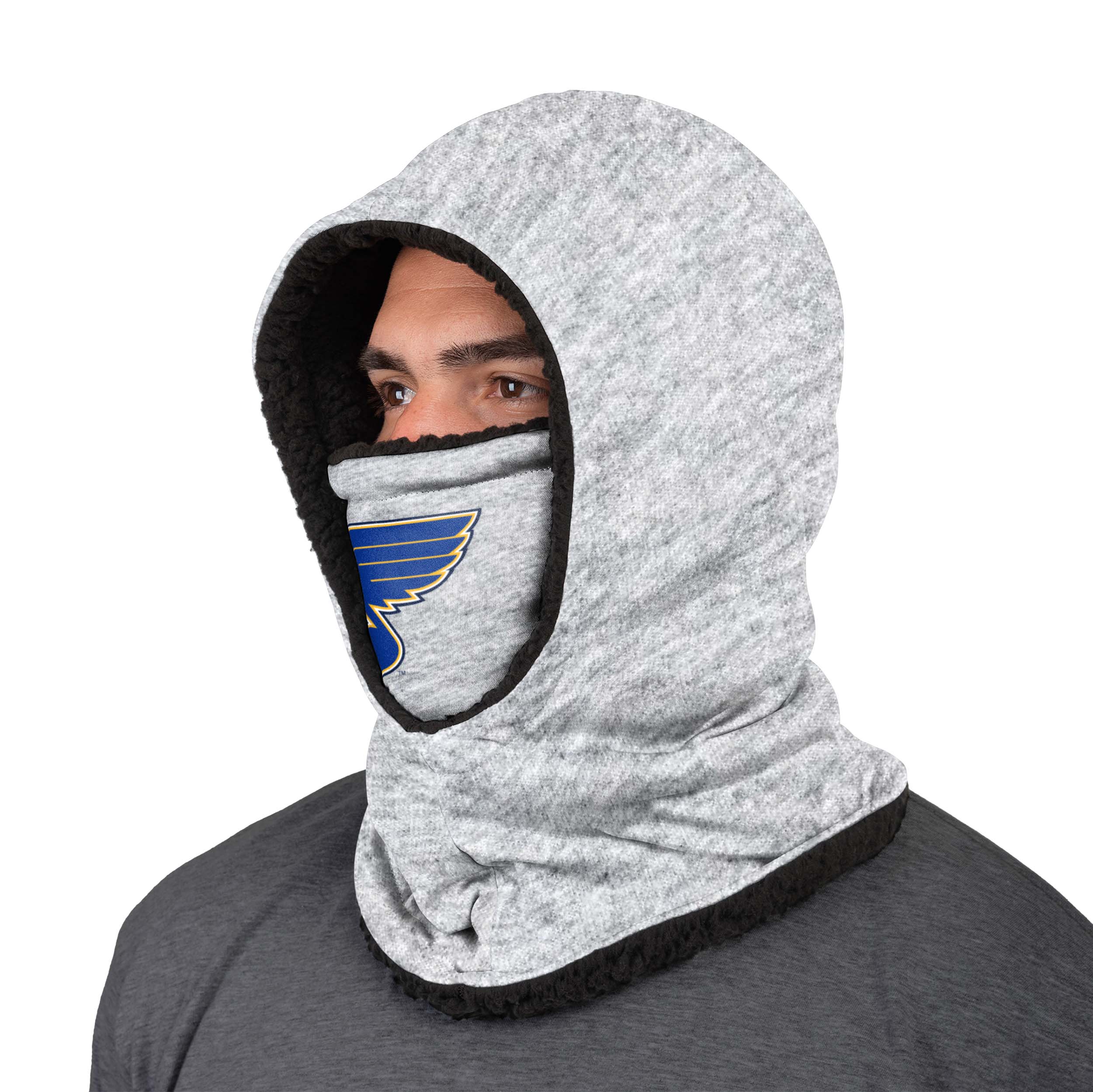 St Louis Blues NHL Heather Grey Big Logo Hooded Gaiter - Image 2