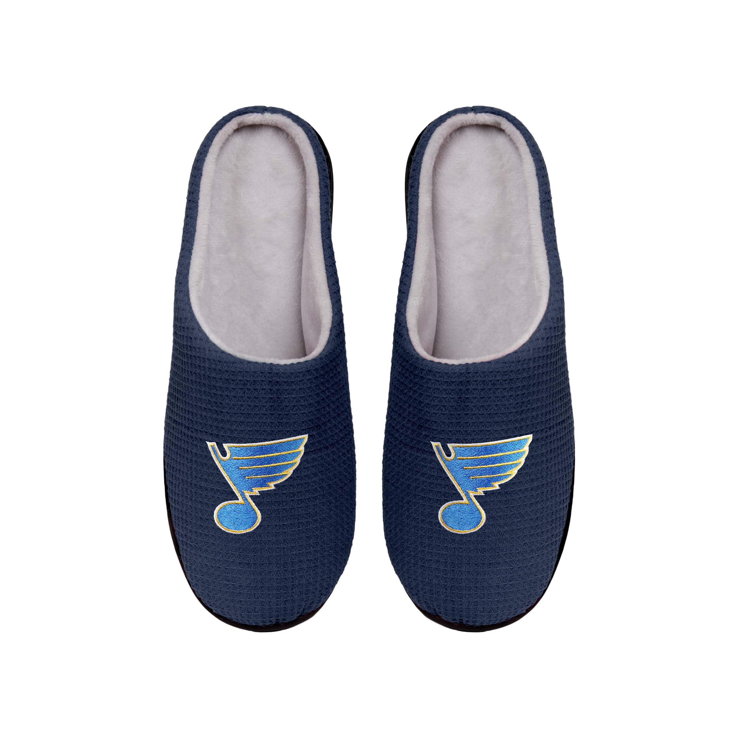 St Louis Blues NHL Mens Memory Foam Slide Slippers - Image 2