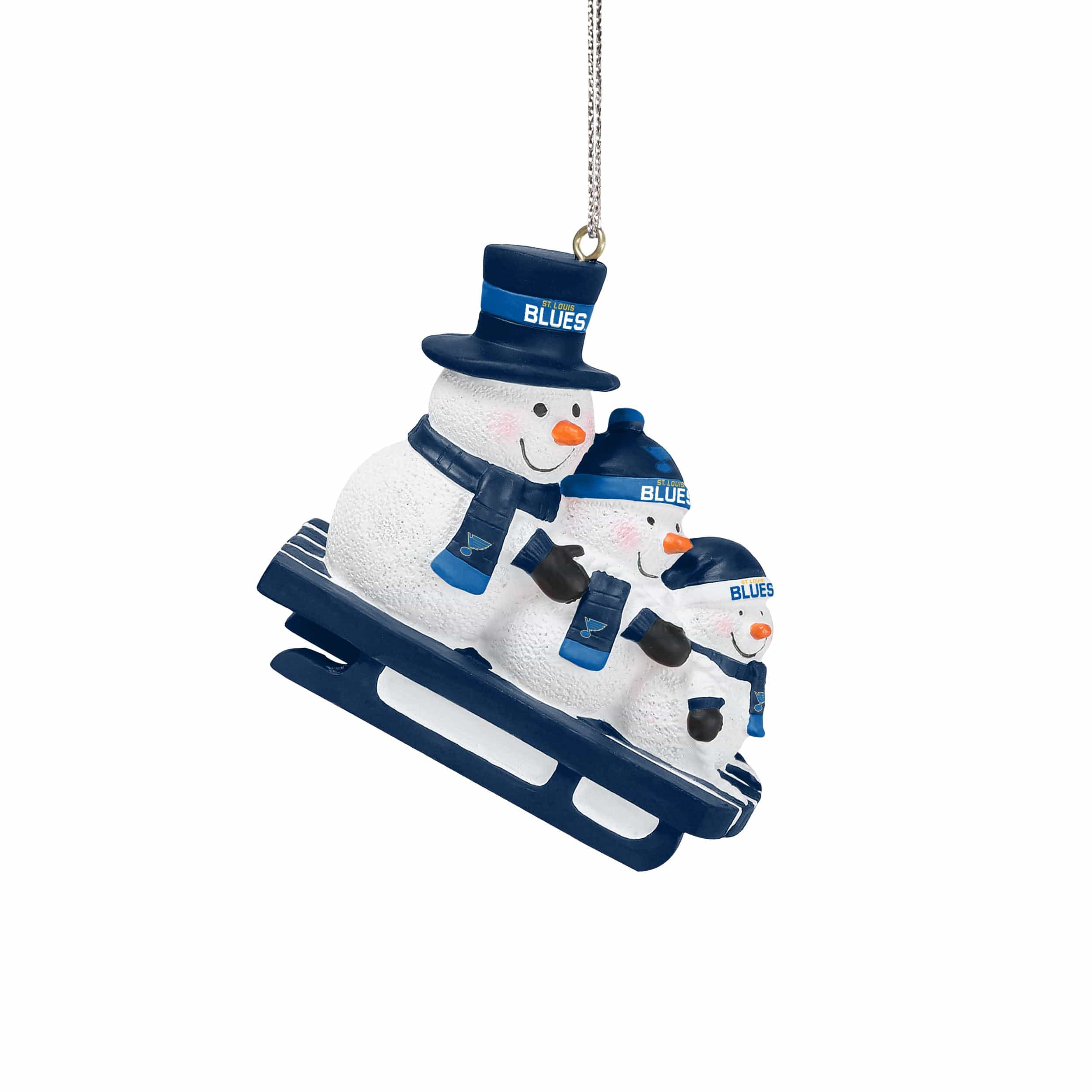 St. Louis Blues NHL Sledding Snowmen Ornament - Image 2