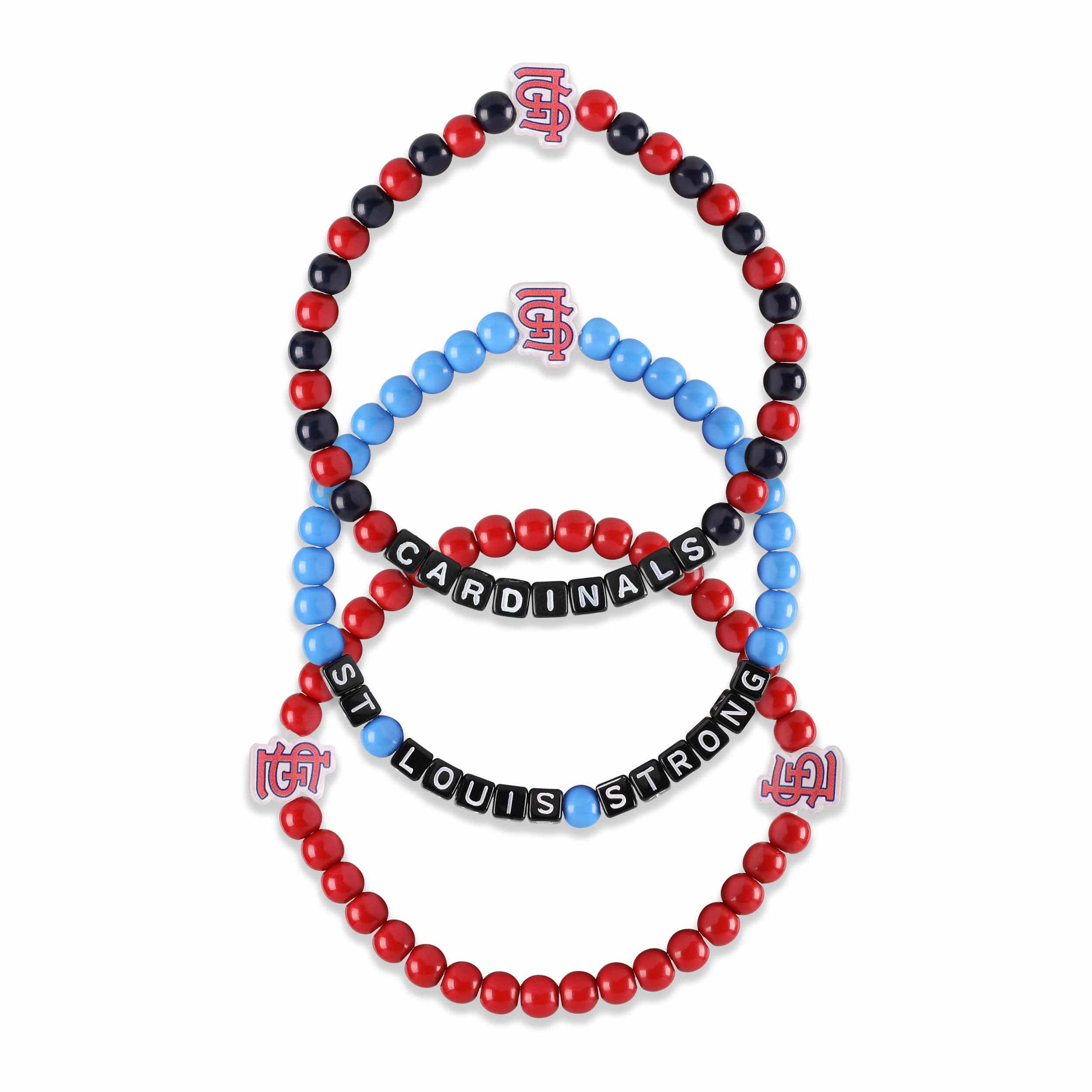 St Louis Cardinals MLB 3 Pack Beaded Friendship Bracelet