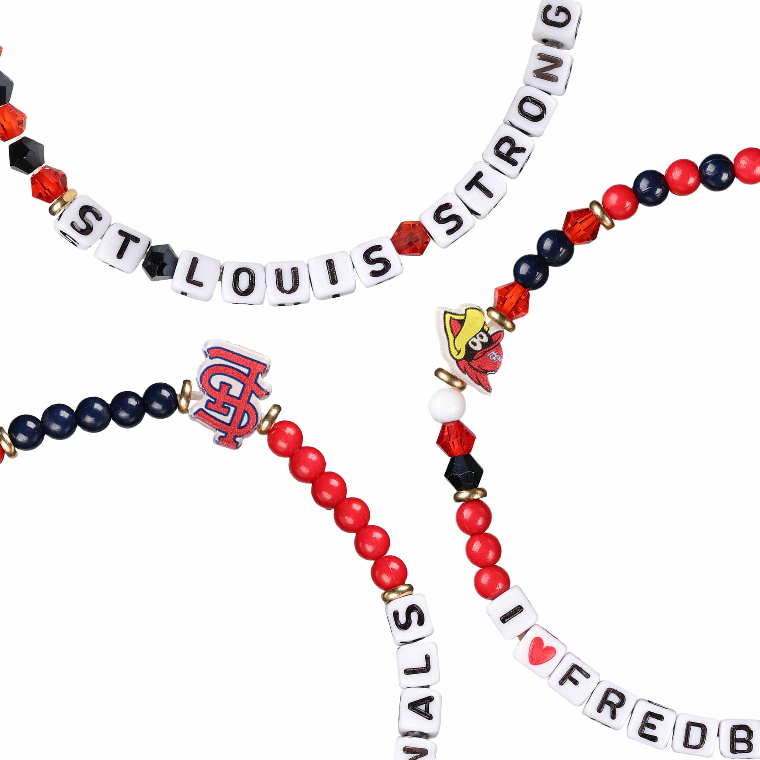 St Louis Cardinals MLB 3 Pack Friendship Bracelet - Image 2
