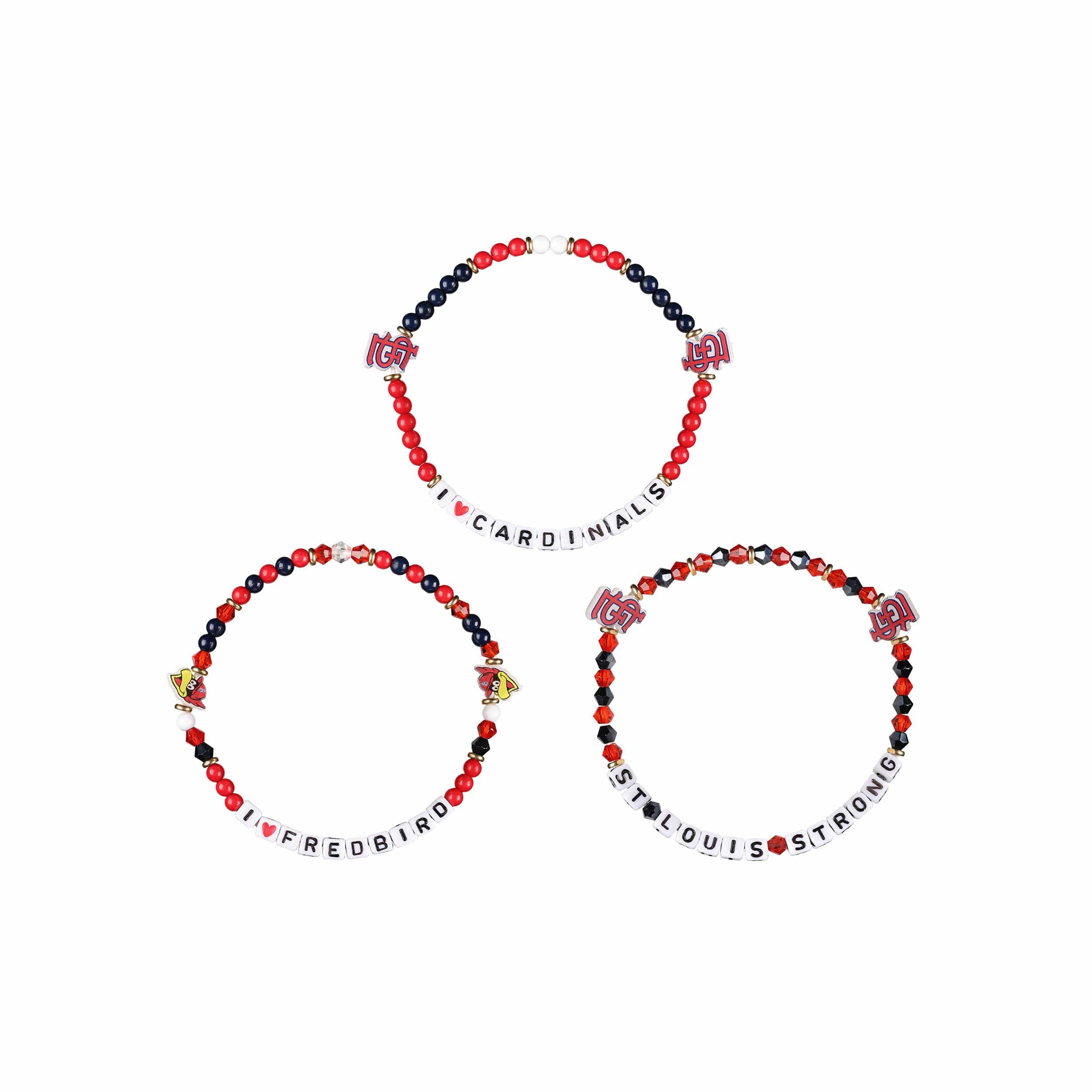 St Louis Cardinals MLB 3 Pack Friendship Bracelet - Image 3