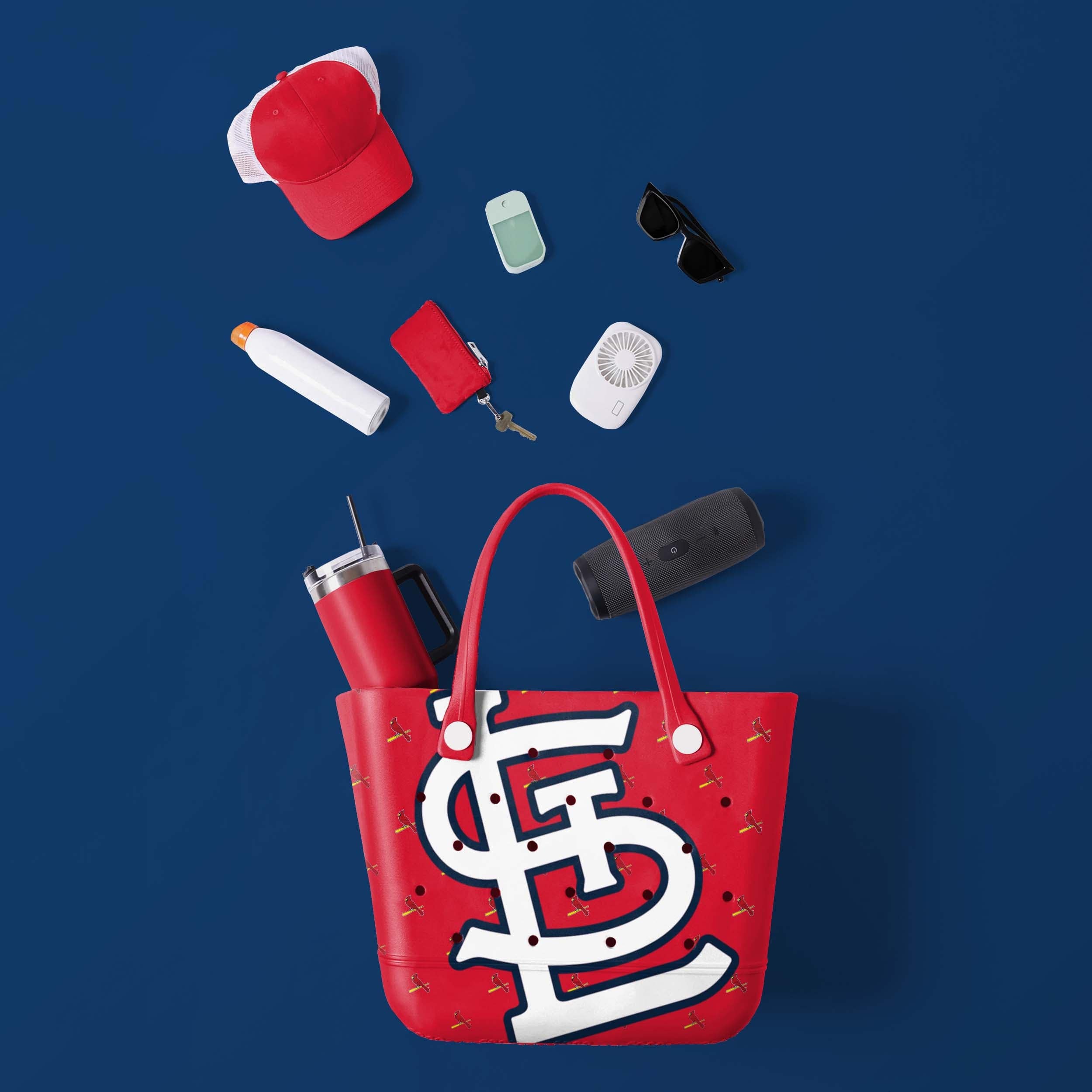 St Louis Cardinals MLB Big Logo Mini Print Tailgate Tote Bag - Image 2
