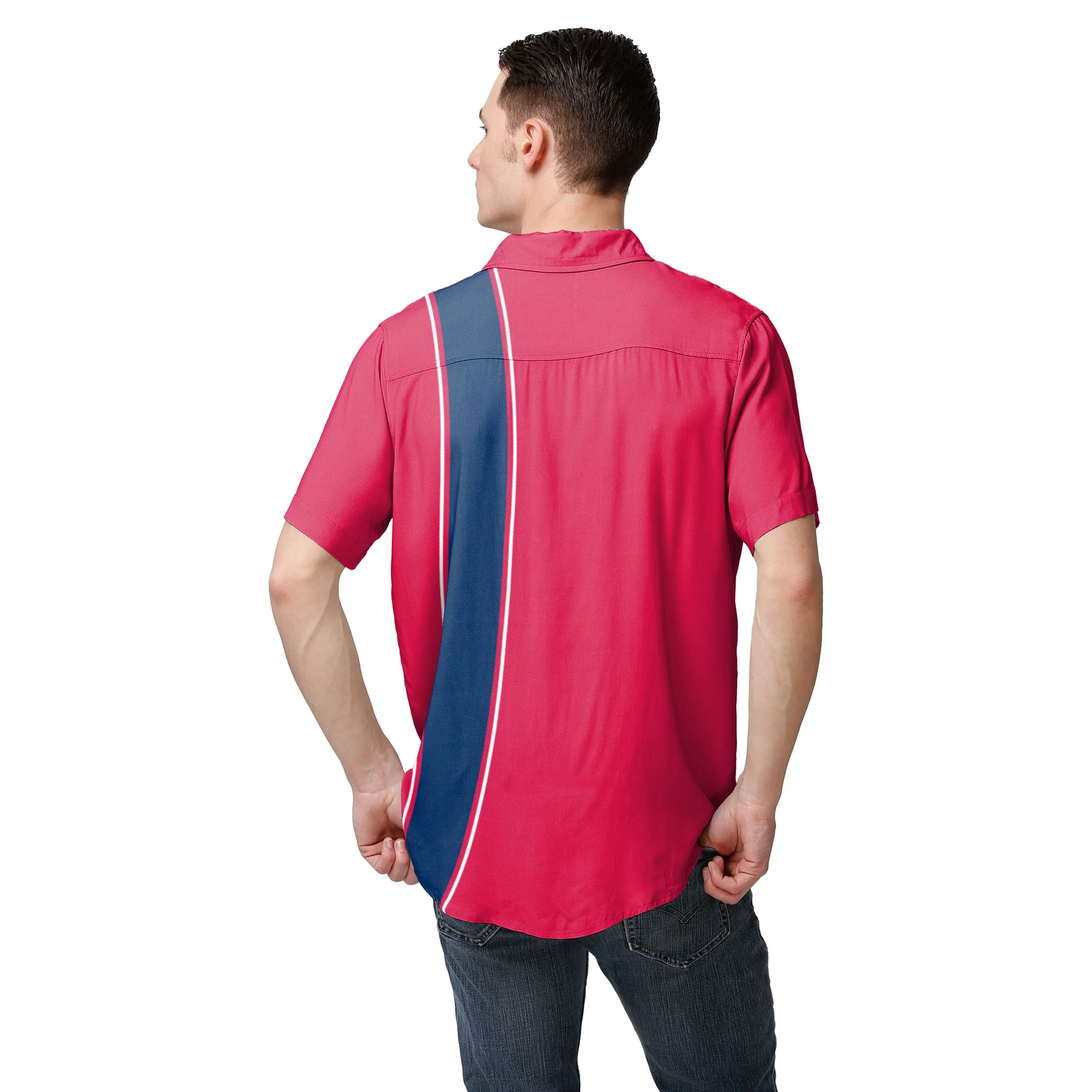 St Louis Cardinals MLB Mens Bowling Stripe Button Up Shirt - Image 3