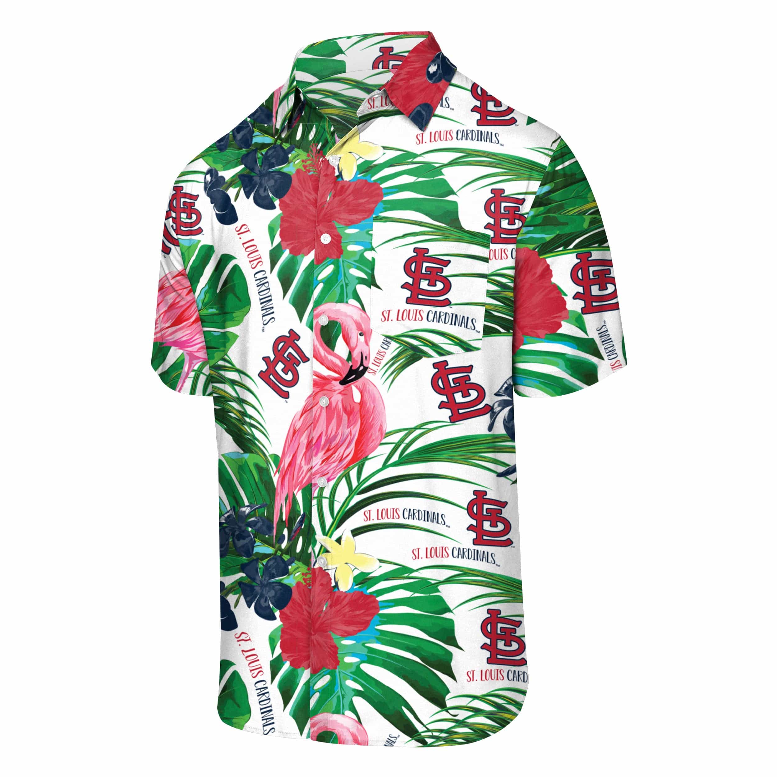St Louis Cardinals MLB Mens Flamingo Button Up Shirt - Image 4