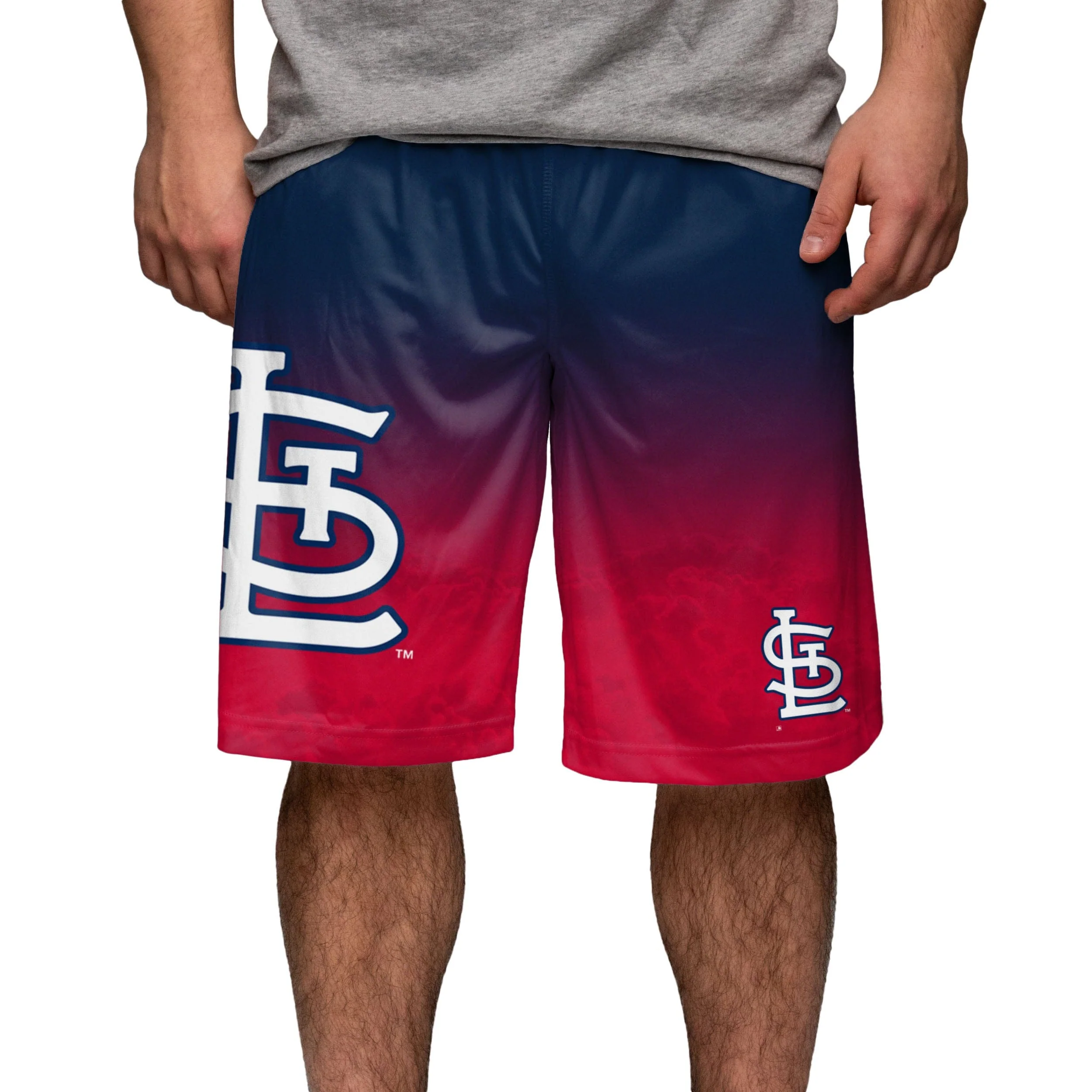 St Louis Cardinals MLB Mens Gradient Big Logo Training Shorts - Image 2