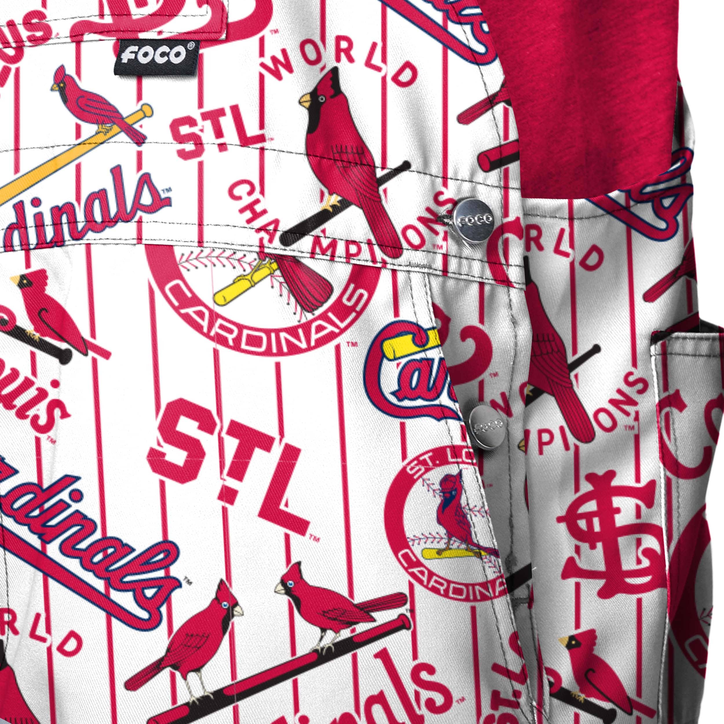 St Louis Cardinals MLB Mens Historic Print Bib Shortalls - Image 5