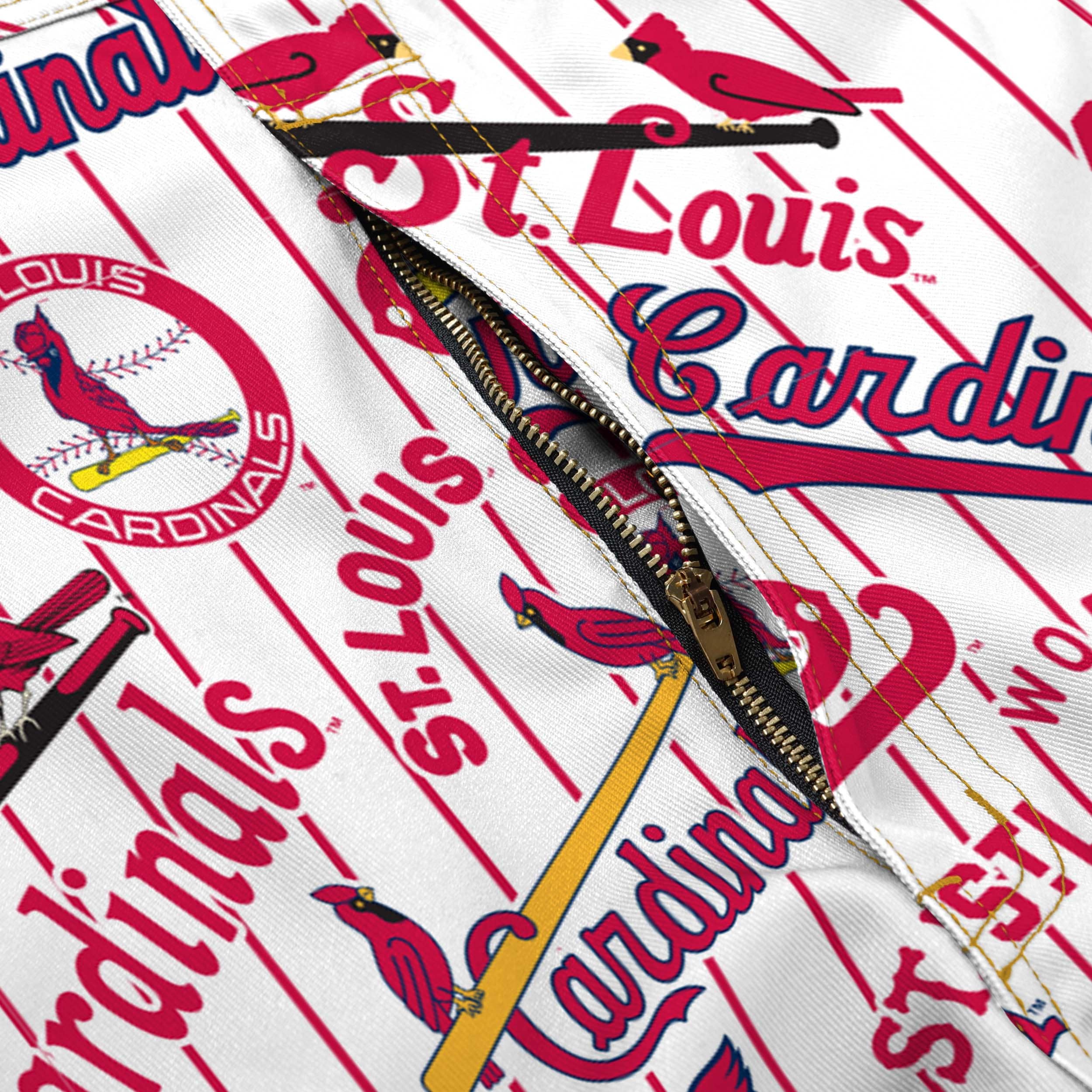 St Louis Cardinals MLB Mens Historic Print Bib Shortalls - Image 6