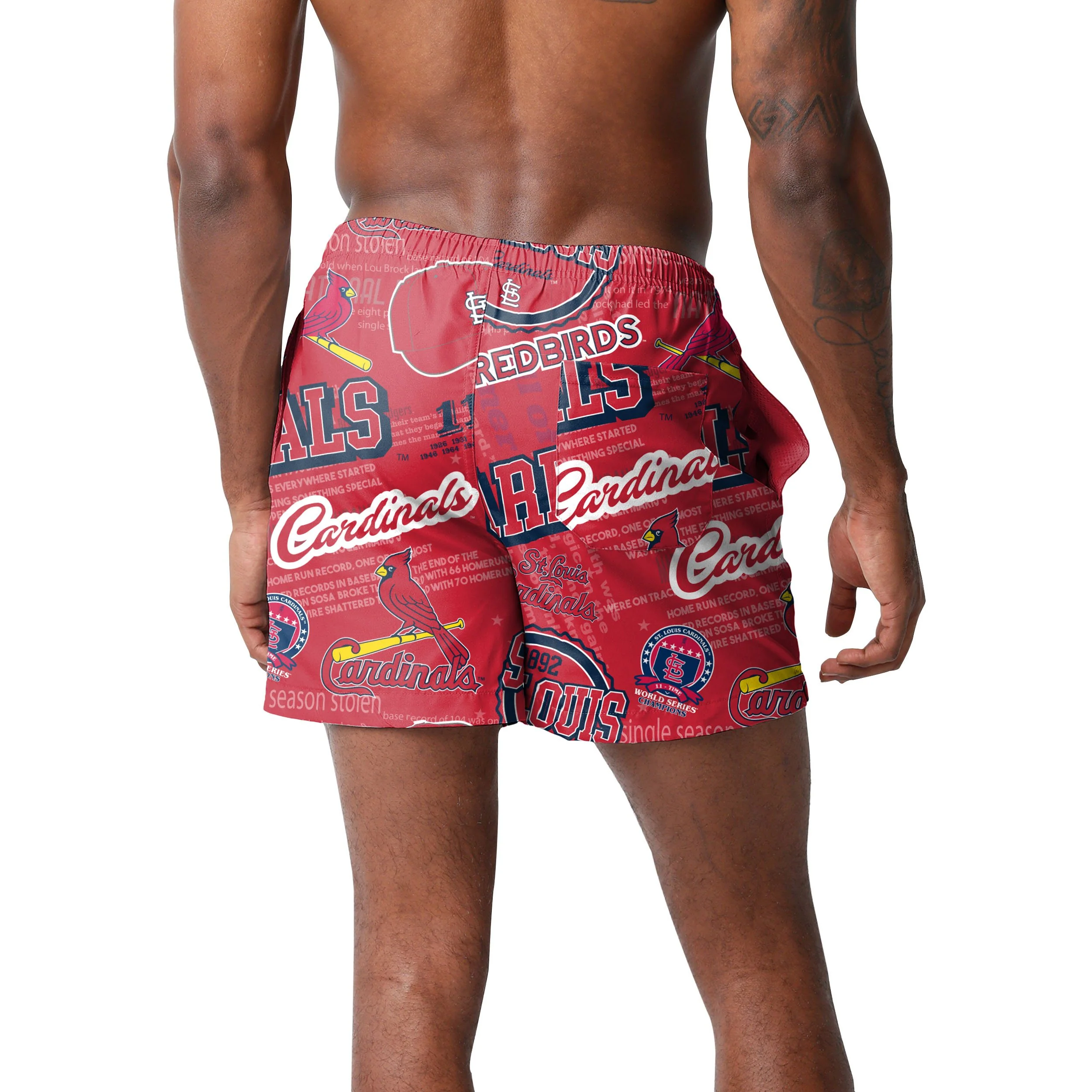 St Louis Cardinals MLB Mens Logo Rush Swimming Trunks - Image 3