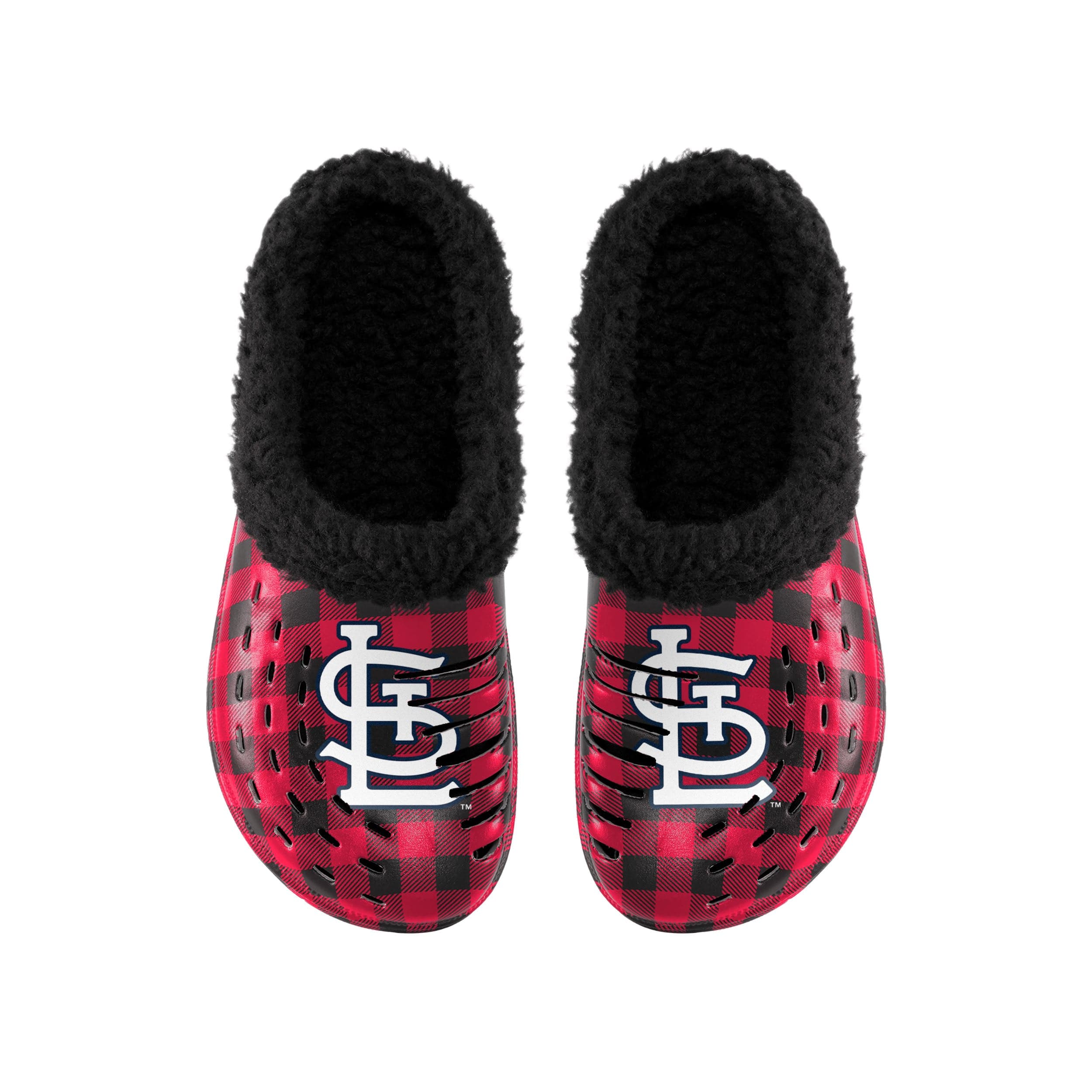 St Louis Cardinals MLB Mens Sherpa Lined Buffalo Check Clog - Image 4