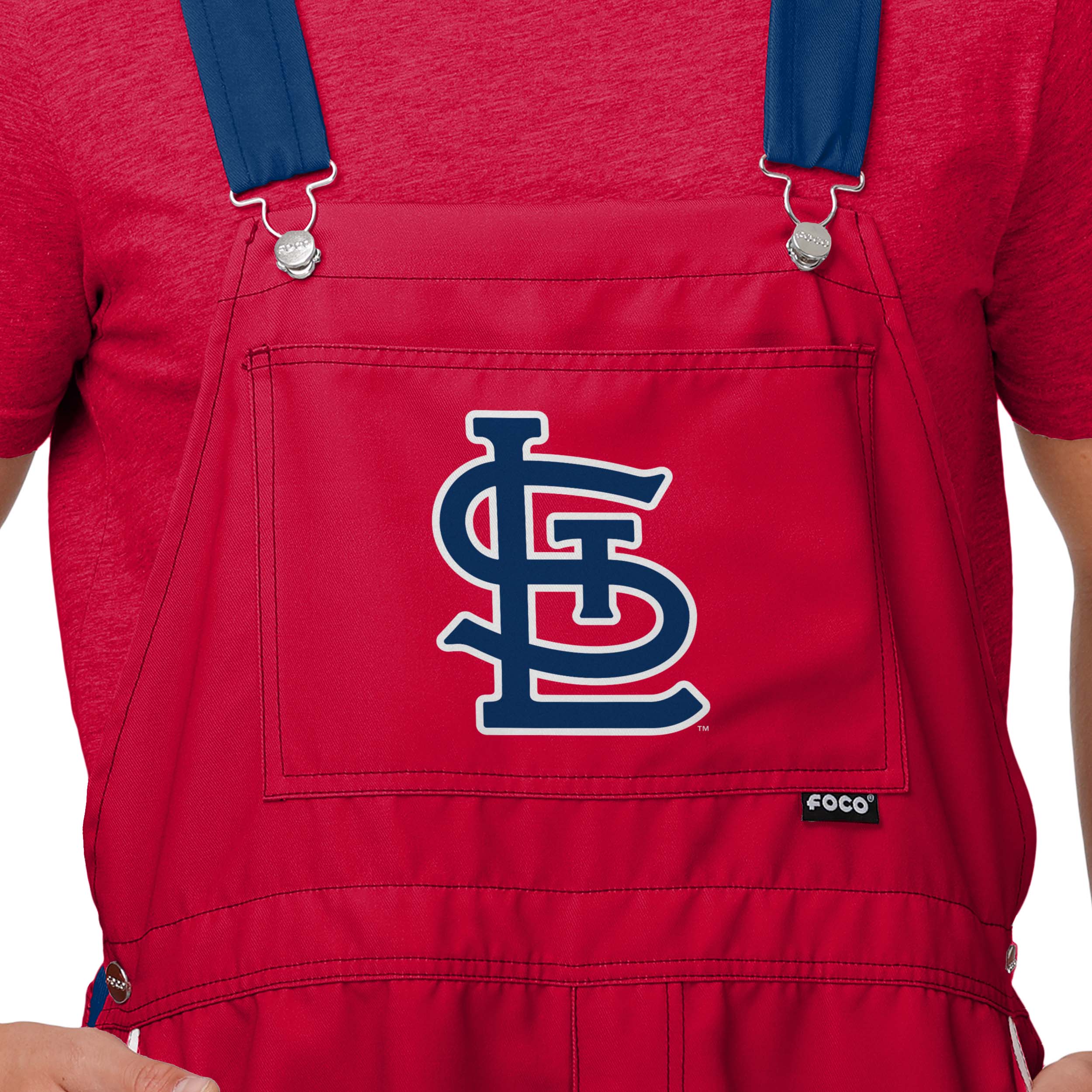 St Louis Cardinals MLB Mens Team Stripe Bib Shortalls - Image 3
