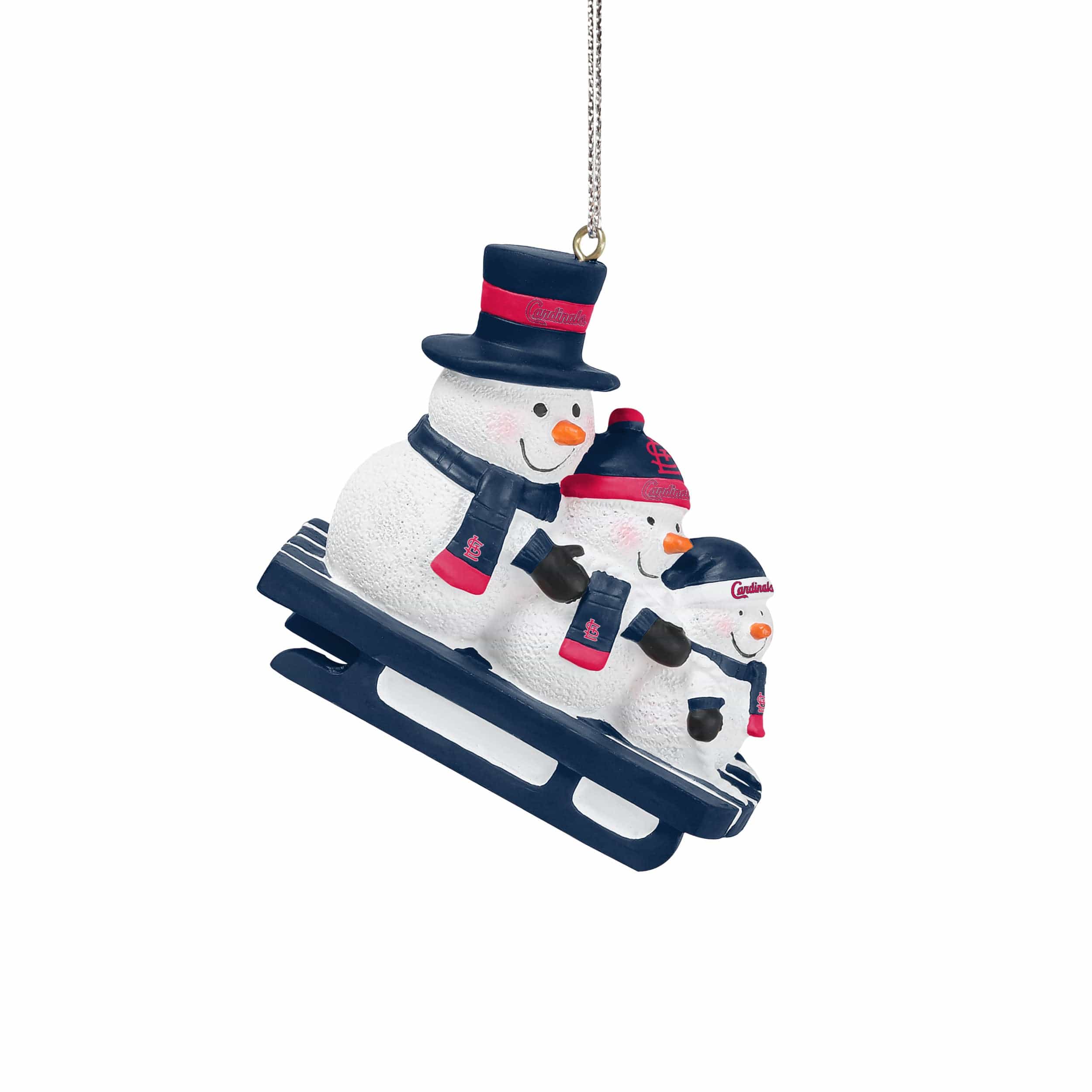 St. Louis Cardinals MLB Sledding Snowmen Ornament - Image 2