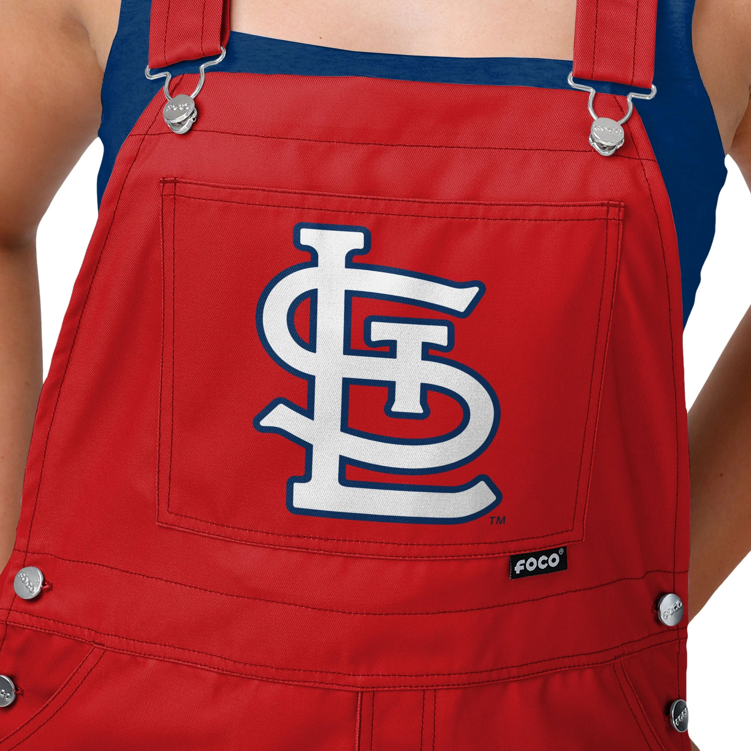 St Louis Cardinals MLB Womens Big Logo Bib Overalls - Image 4