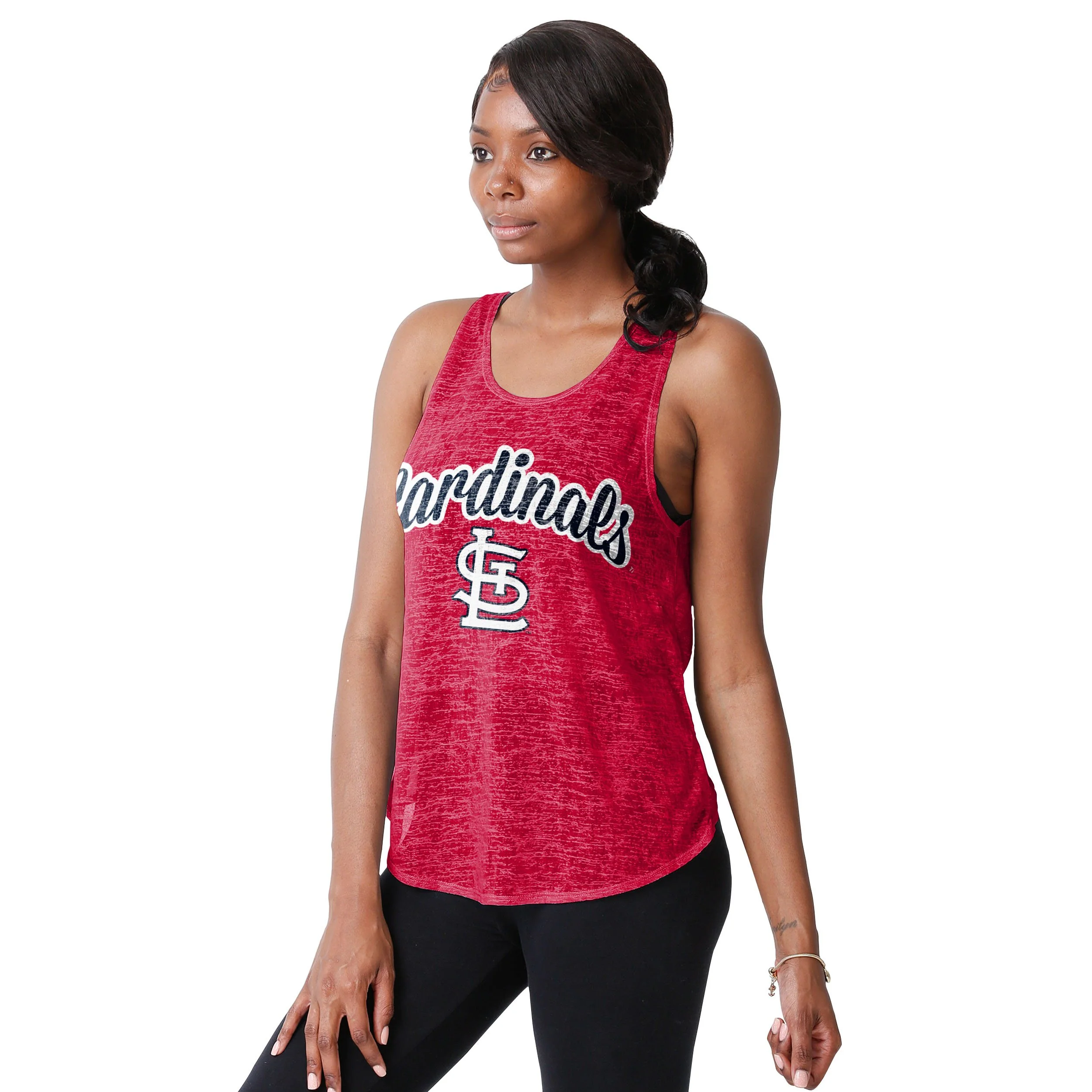 St Louis Cardinals MLB Womens Burn Out Sleeveless Top - Image 2