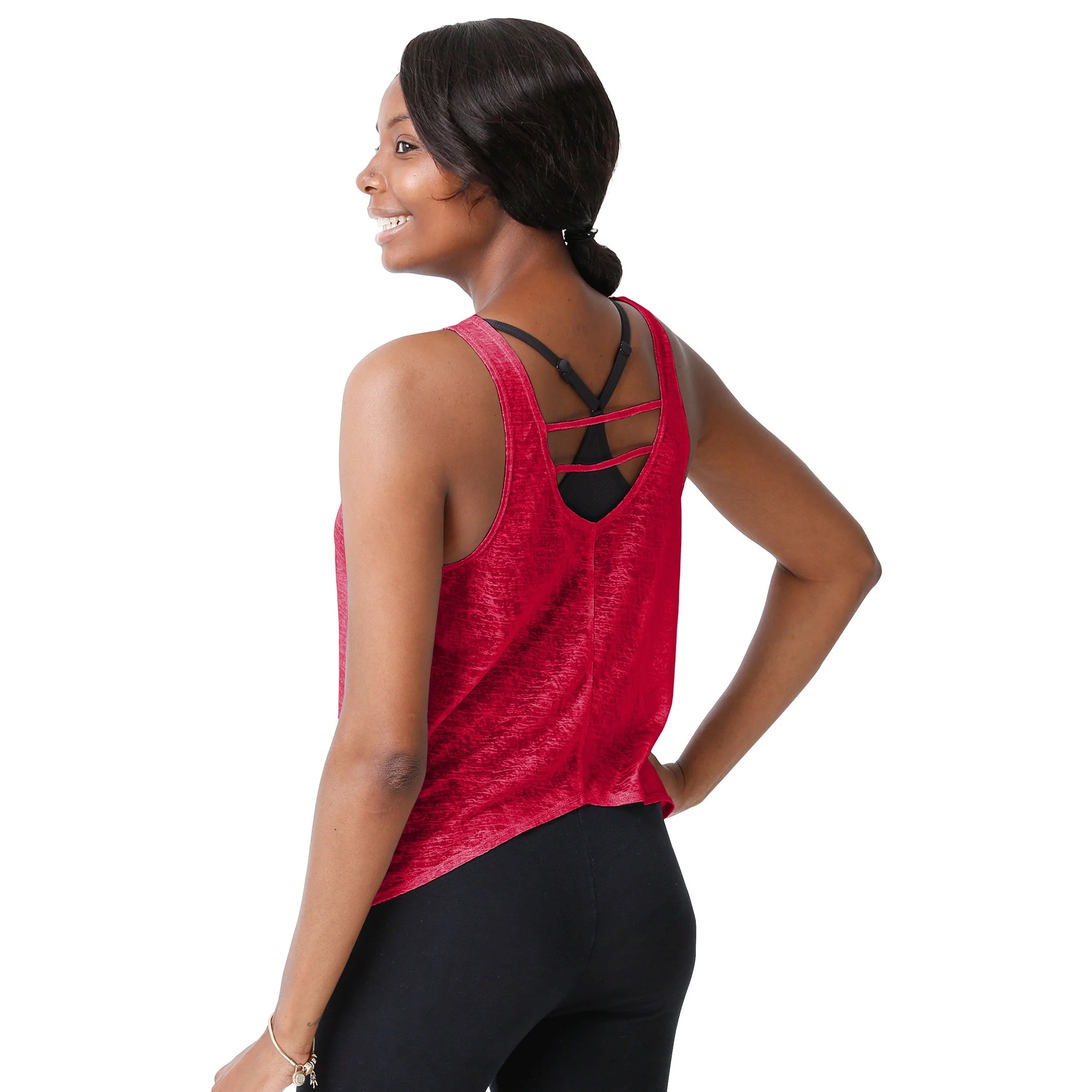 St Louis Cardinals MLB Womens Burn Out Sleeveless Top - Image 3