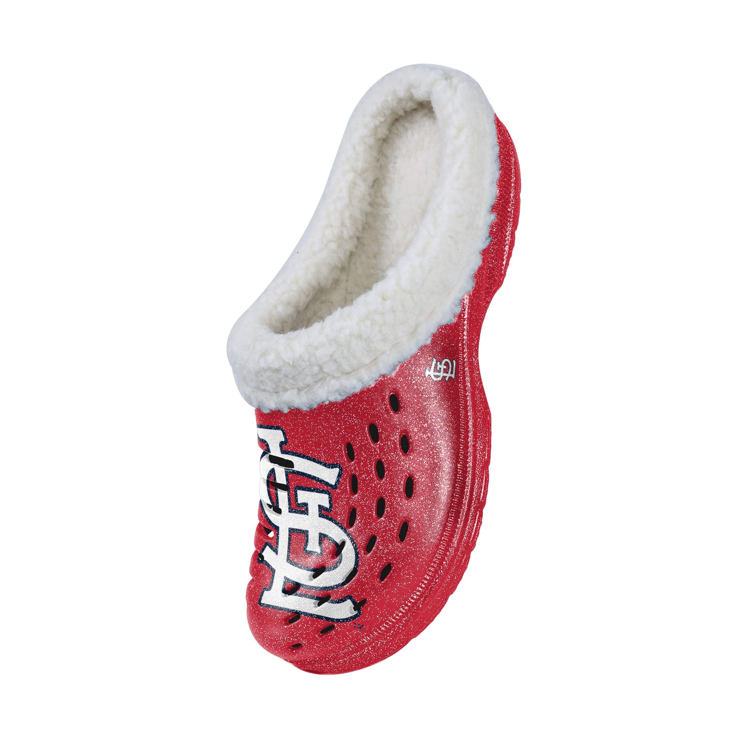 St Louis Cardinals MLB Womens Sherpa Lined Glitter Clog - Image 3