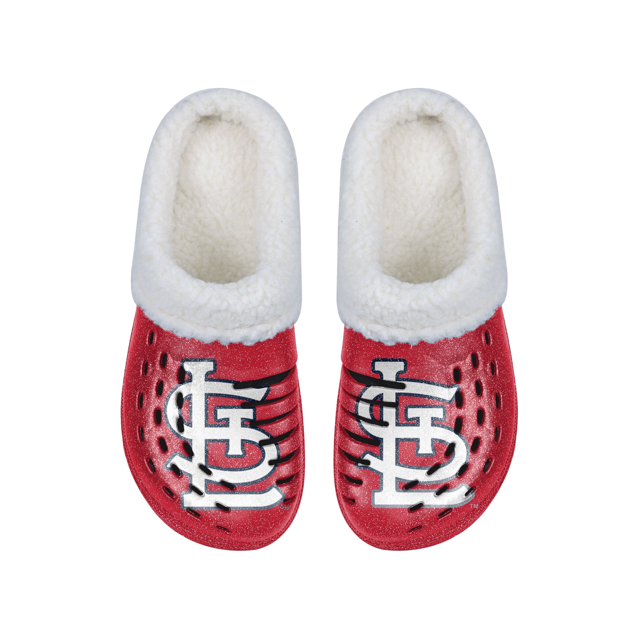 St Louis Cardinals MLB Womens Sherpa Lined Glitter Clog - Image 4
