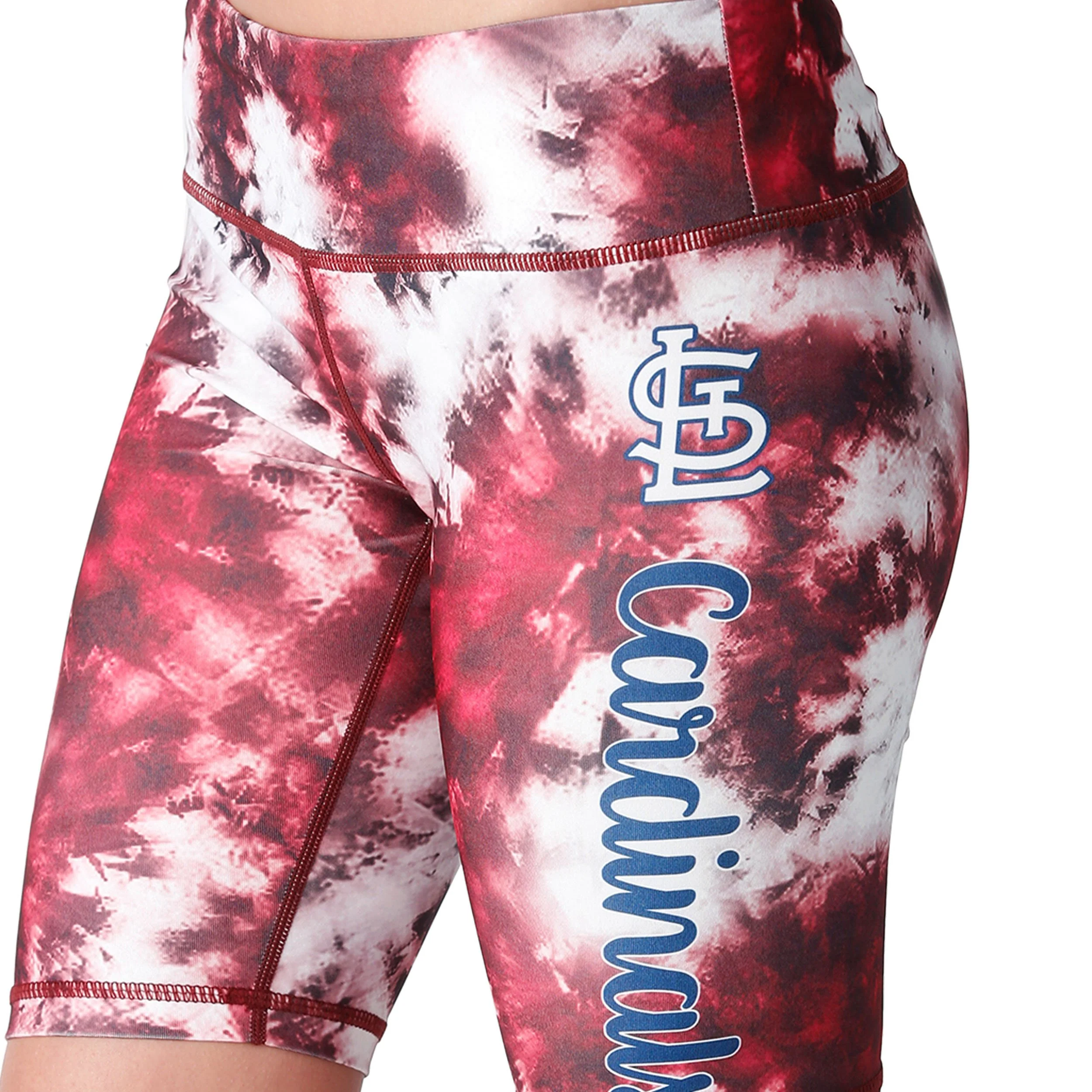 St Louis Cardinals MLB Womens Team Color Tie-Dye Bike Shorts - Image 3