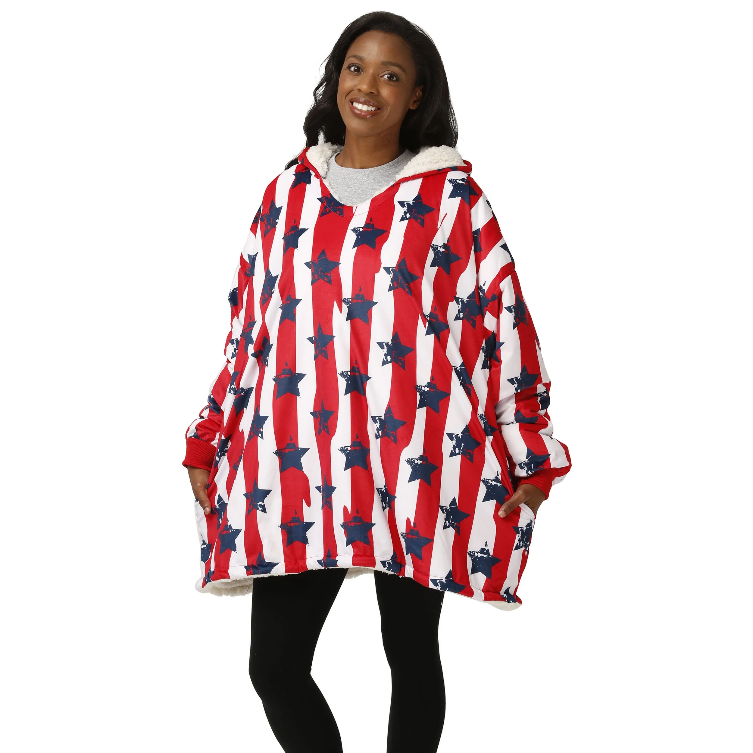 Stars & Stripes Sherpa Reversible Hoodeez - Image 3