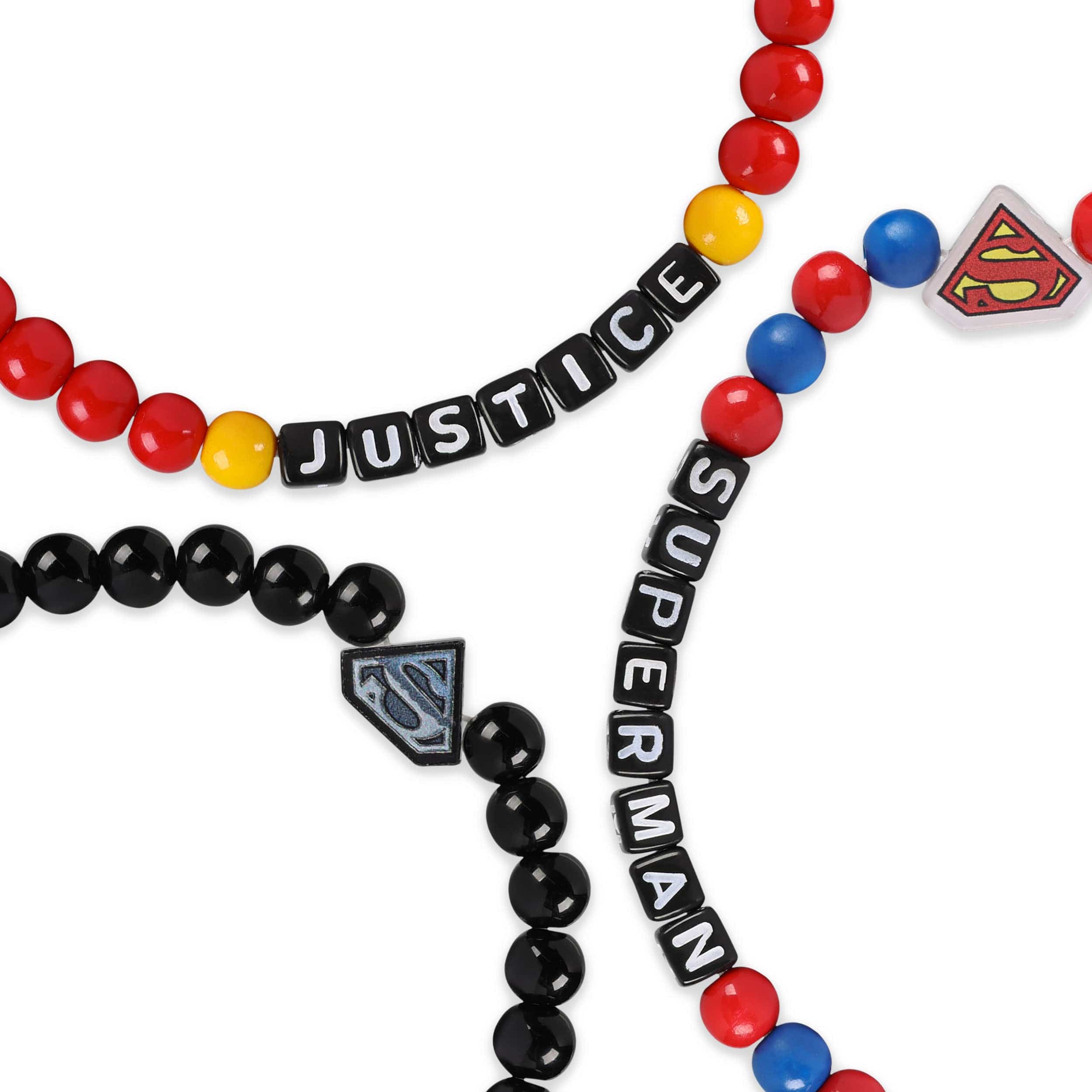 Superman DC Comics 3 Pack Beaded Friendship Bracelet - Image 2