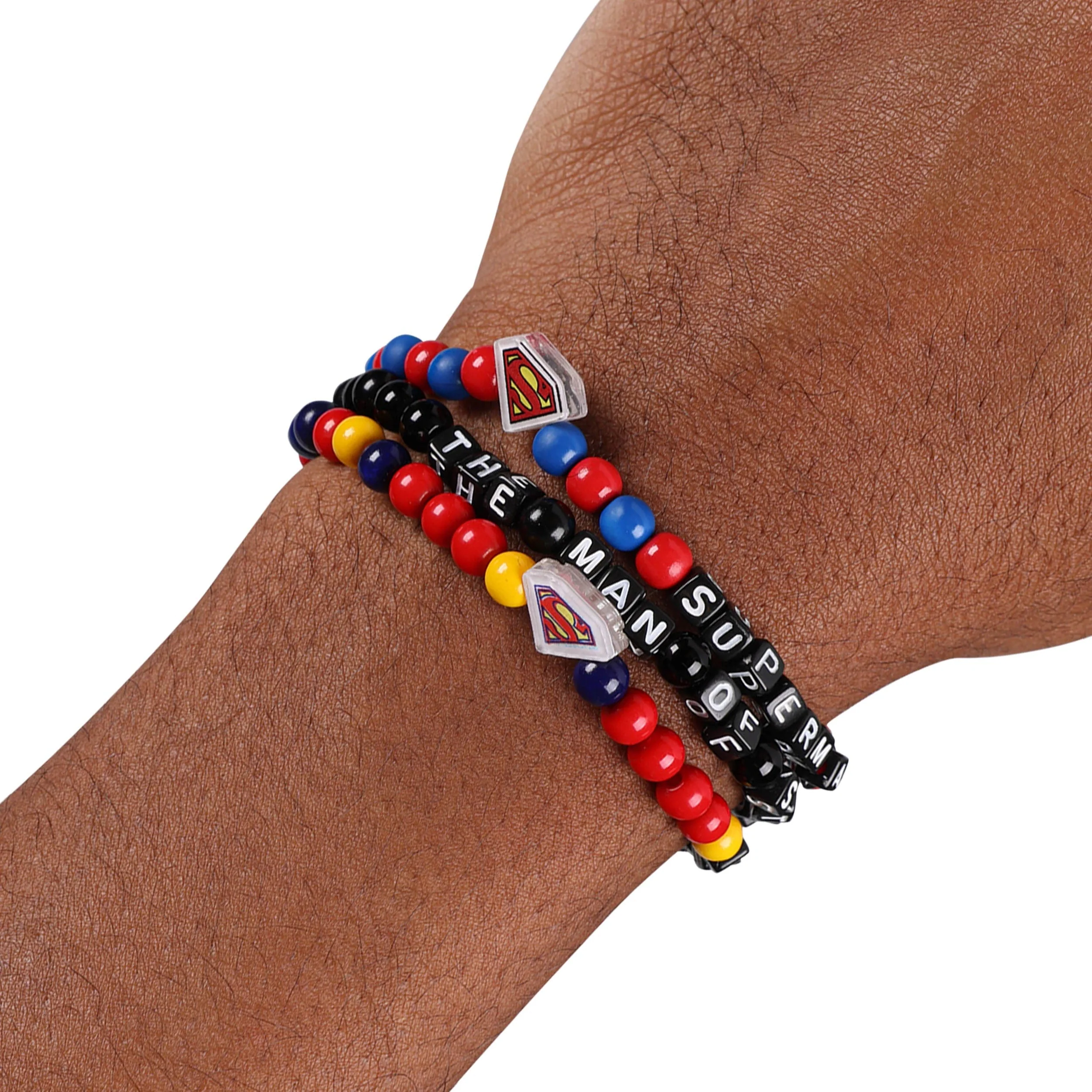 Superman DC Comics 3 Pack Beaded Friendship Bracelet - Image 4