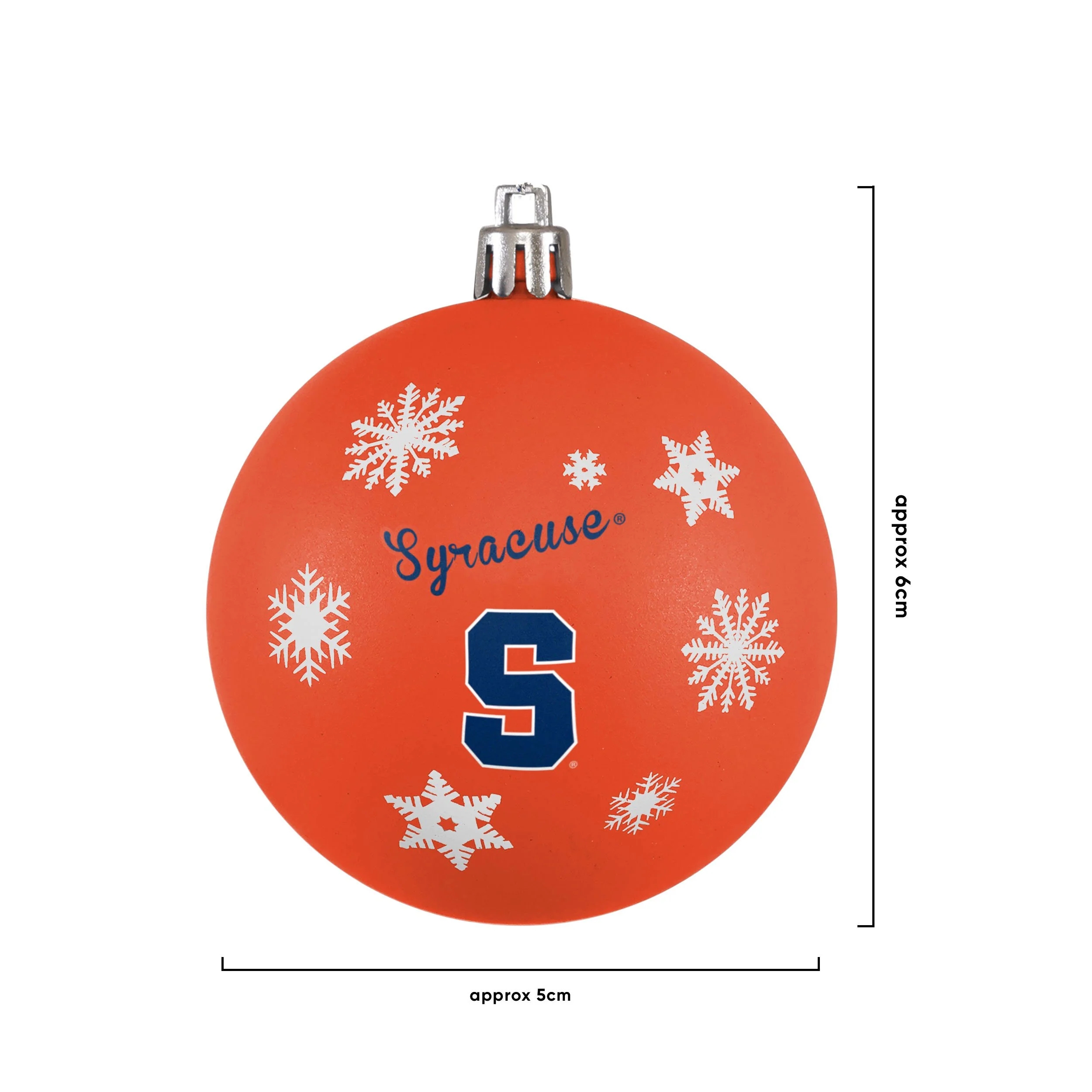 Syracuse Orange NCAA 5 Pack Shatterproof Ball Ornament Set - Image 3