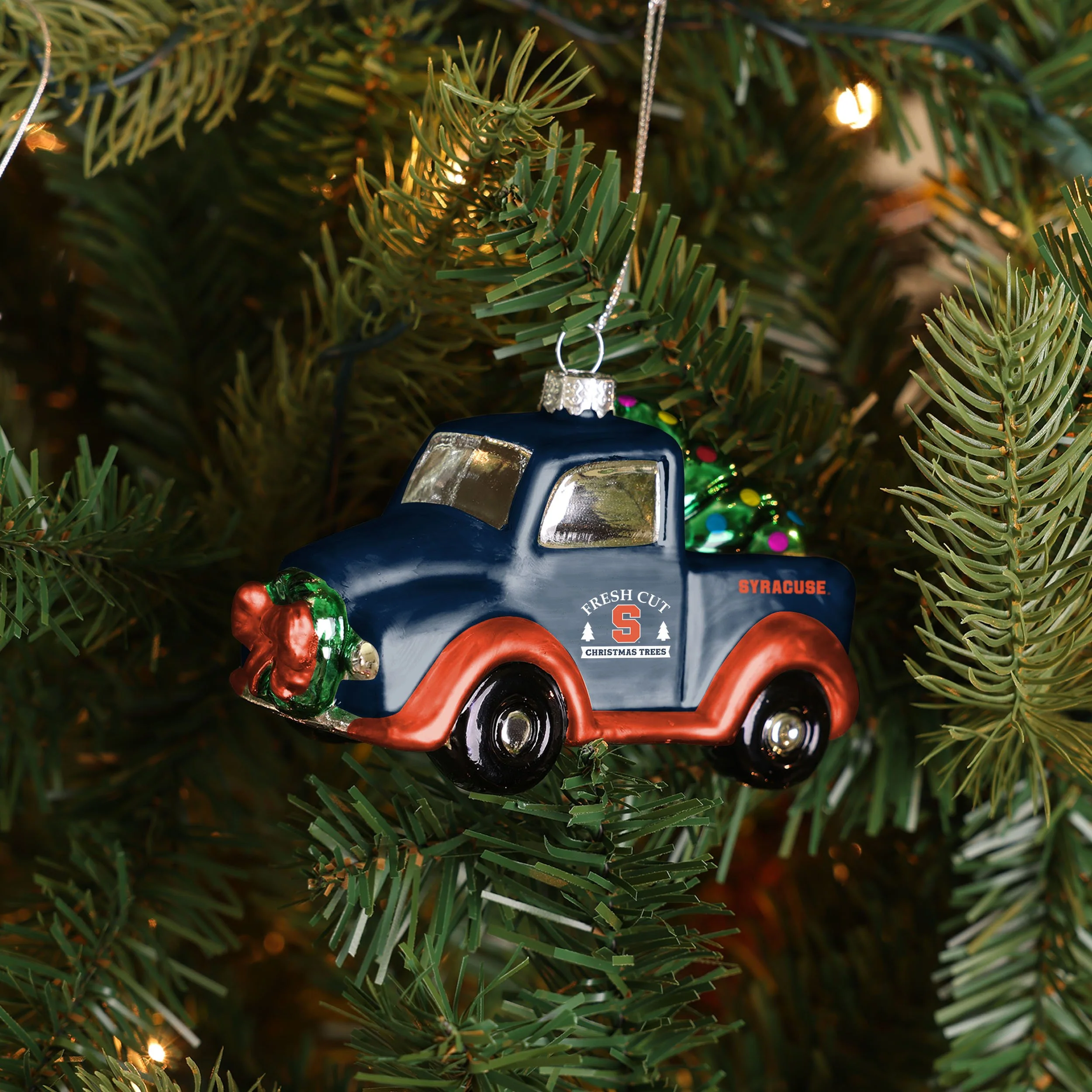 Syracuse Orange NCAA Blown Glass Truck Ornament - Image 3