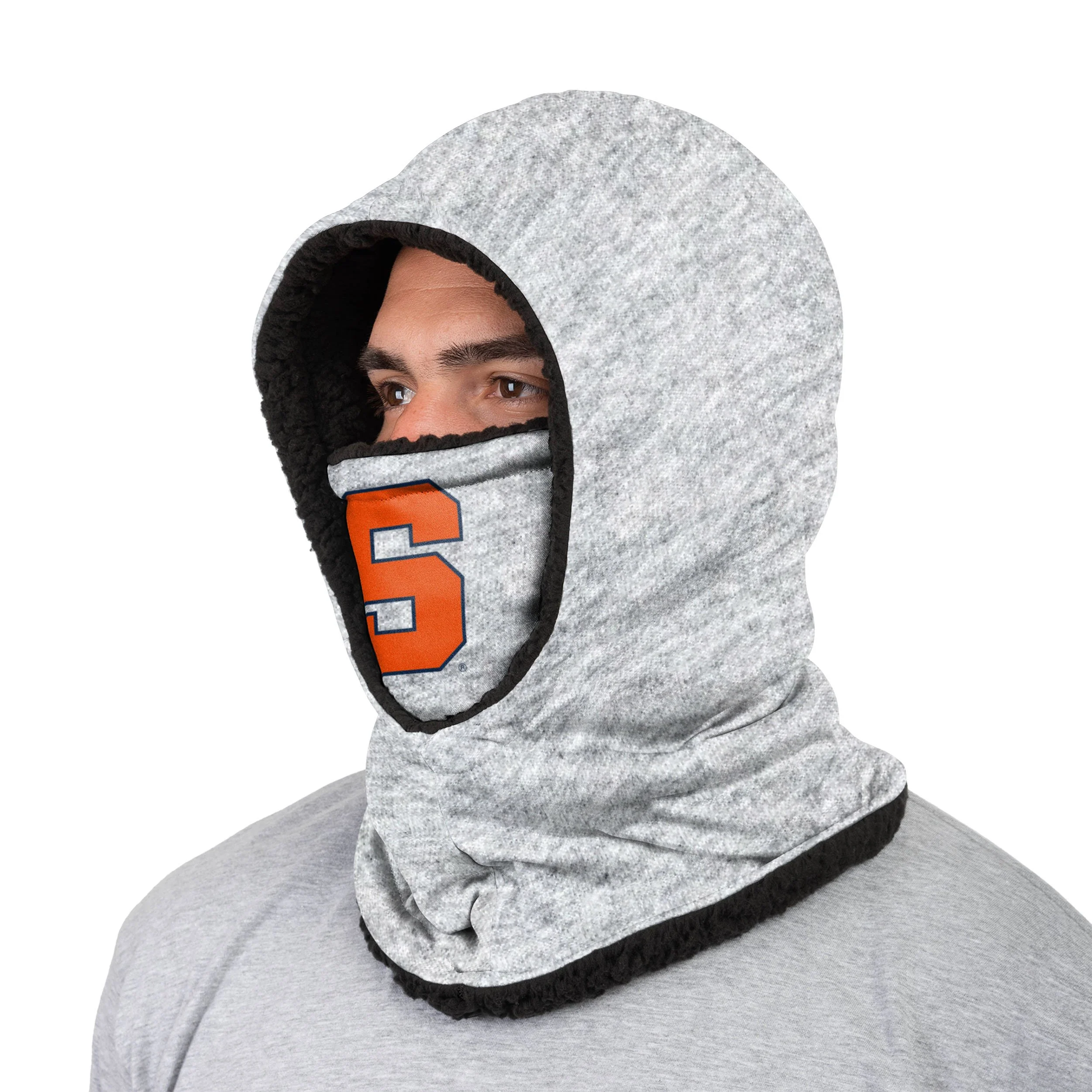 Syracuse Orange NCAA Heather Grey Big Logo Hooded Gaiter - Image 2