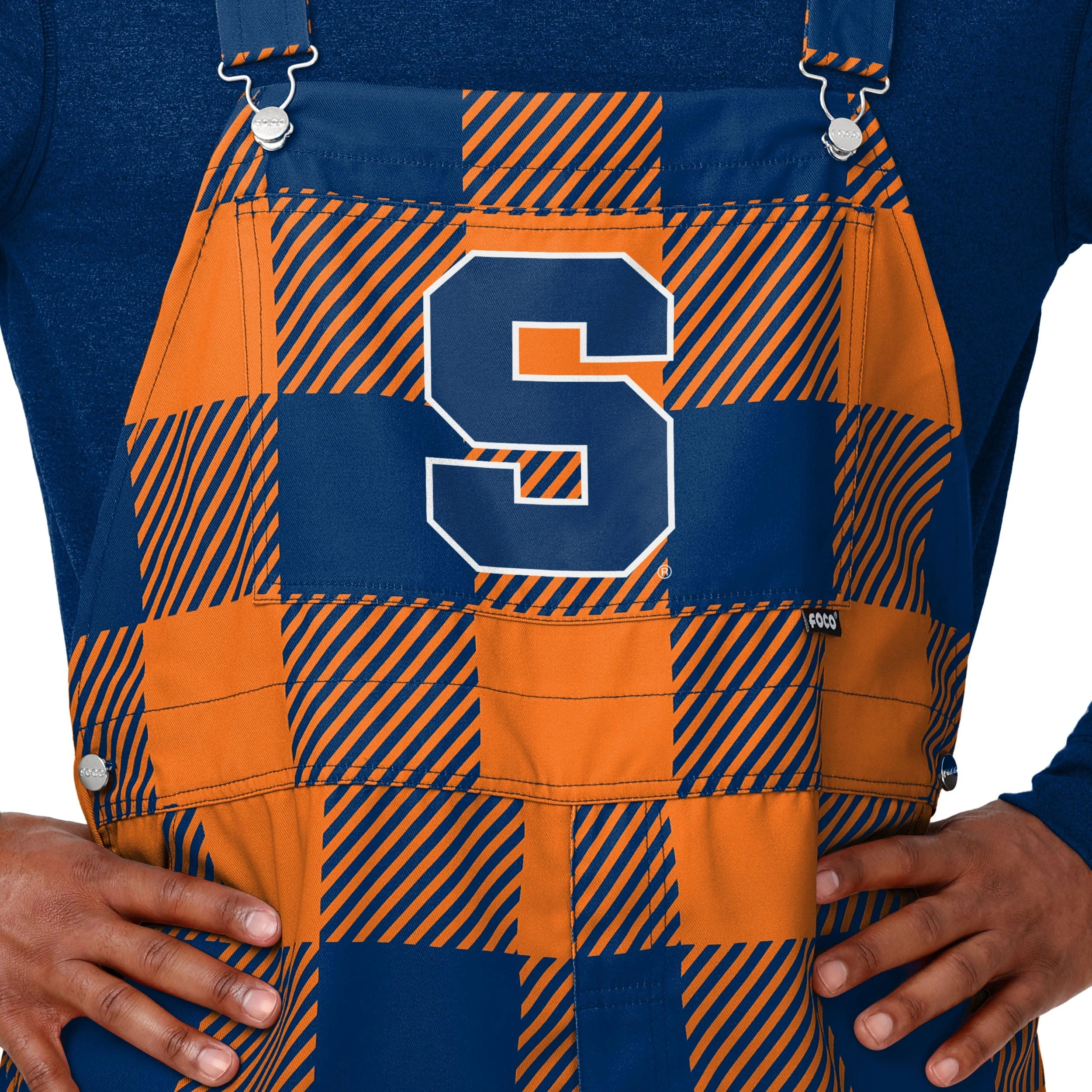 Syracuse Orange NCAA Mens Plaid Bib Overalls - Image 4