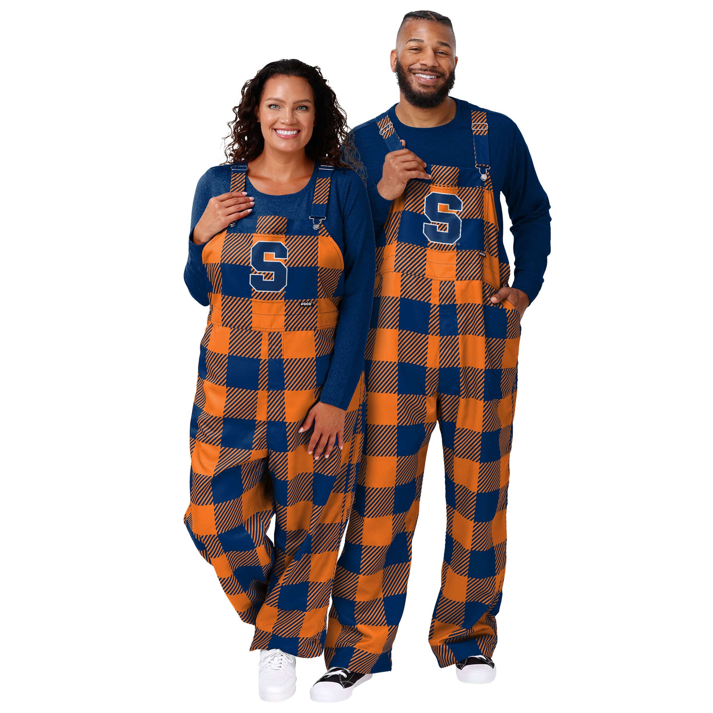 Syracuse Orange NCAA Womens Plaid Bib Overalls - Image 3