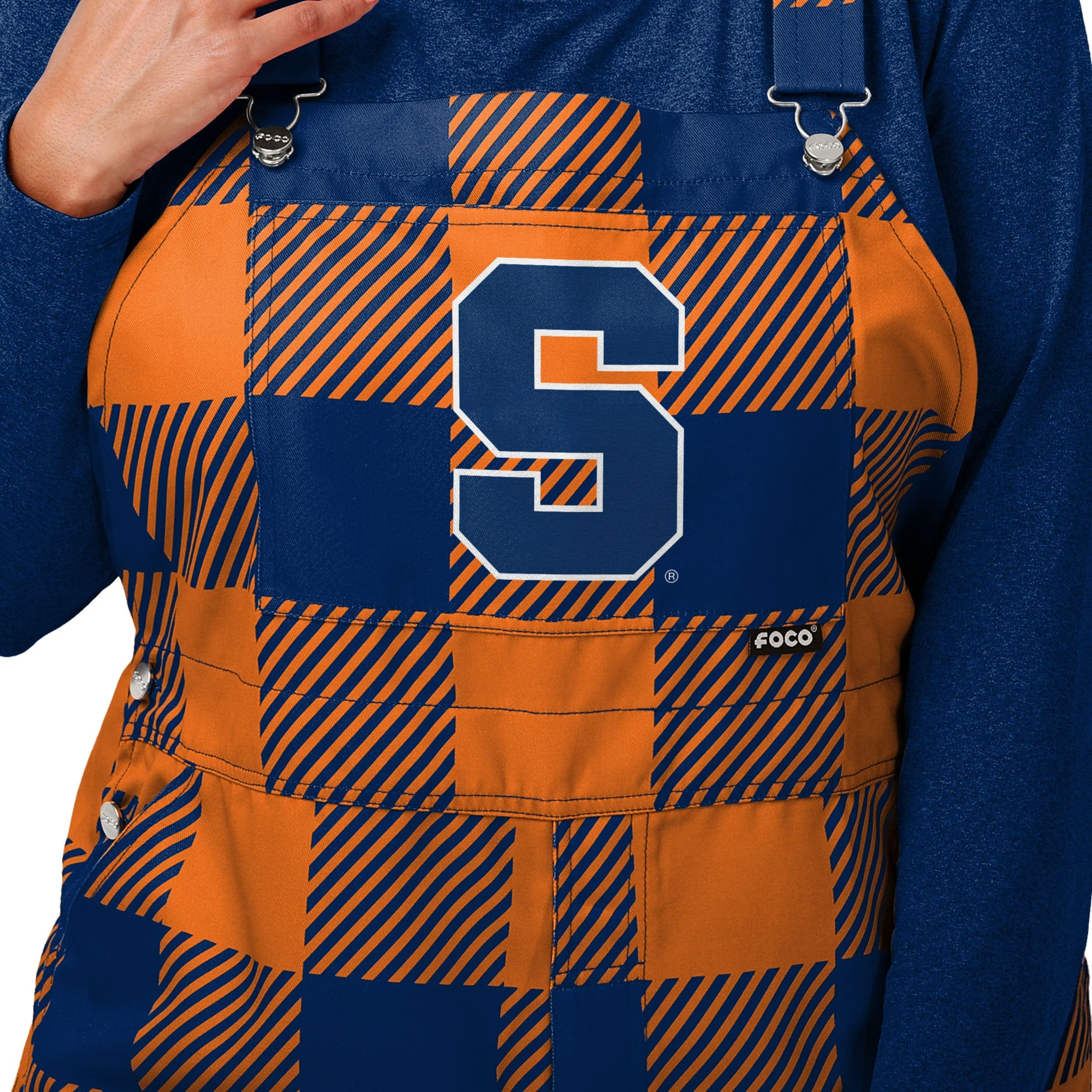 Syracuse Orange NCAA Womens Plaid Bib Overalls - Image 4