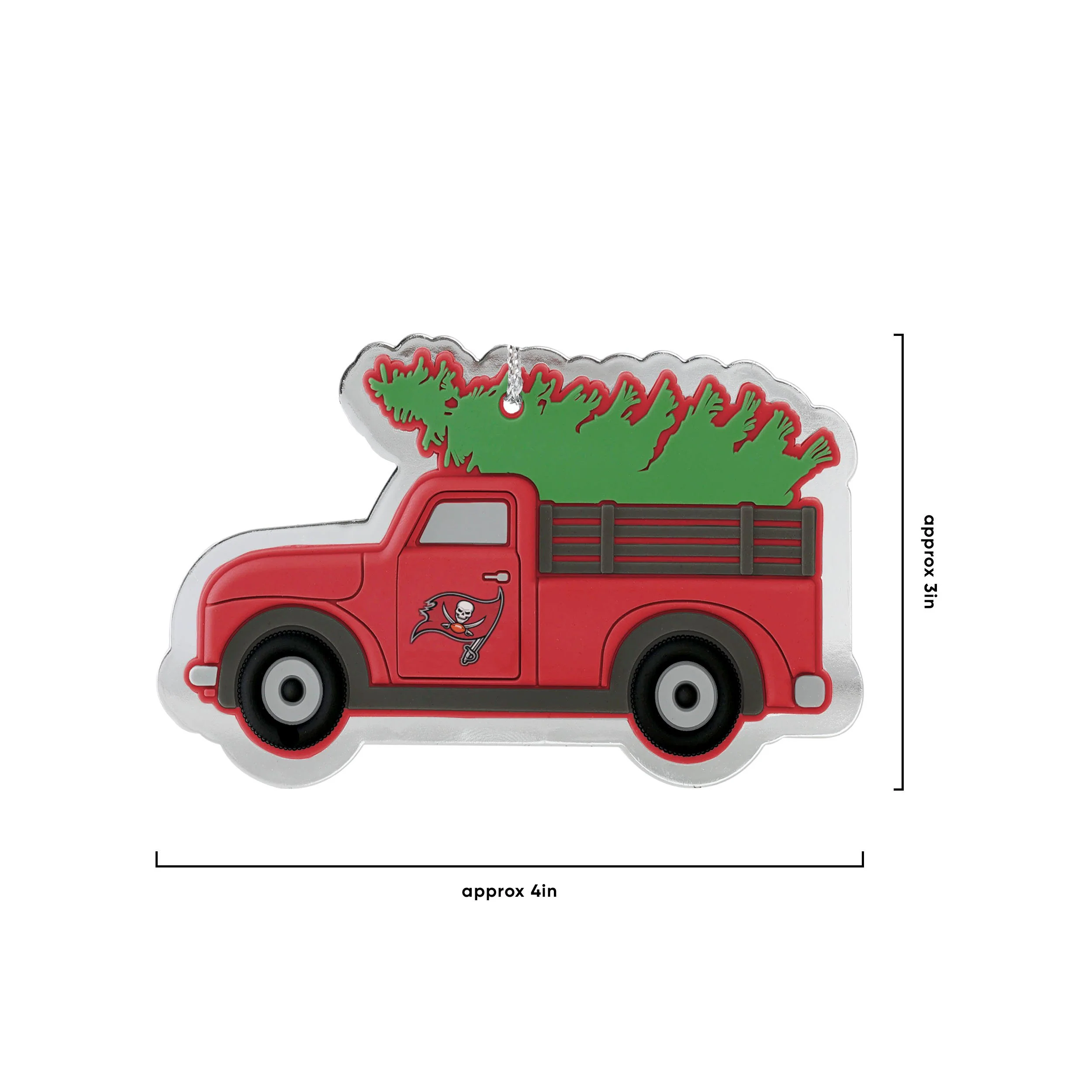 Tampa Bay Buccaneers NFL 2 Pack Flat Metal Truck Ornaments - Image 3