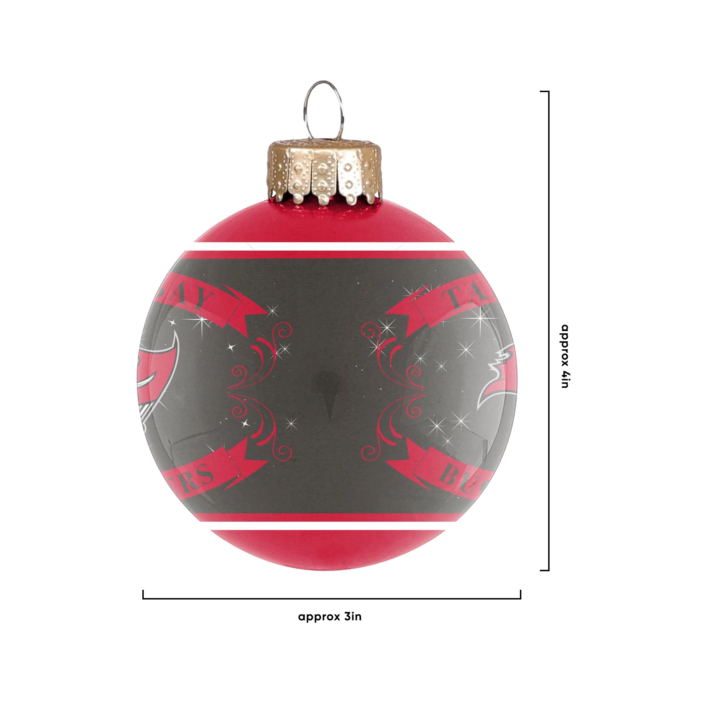 Tampa Bay Buccaneers NFL 2 Pack Glass Ball Ornament Set - Image 3