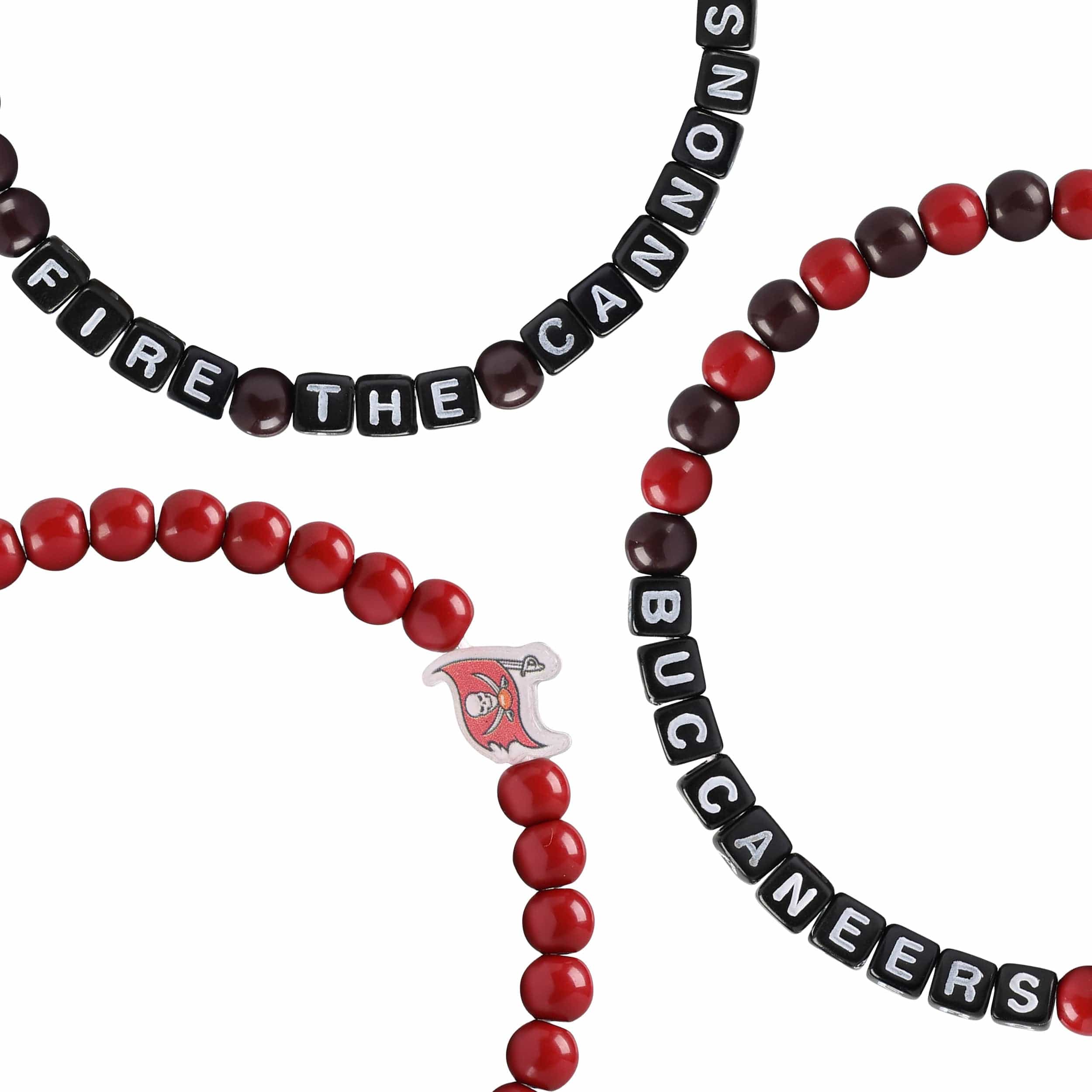 Tampa Bay Buccaneers NFL 3 Pack Beaded Friendship Bracelet - Image 2
