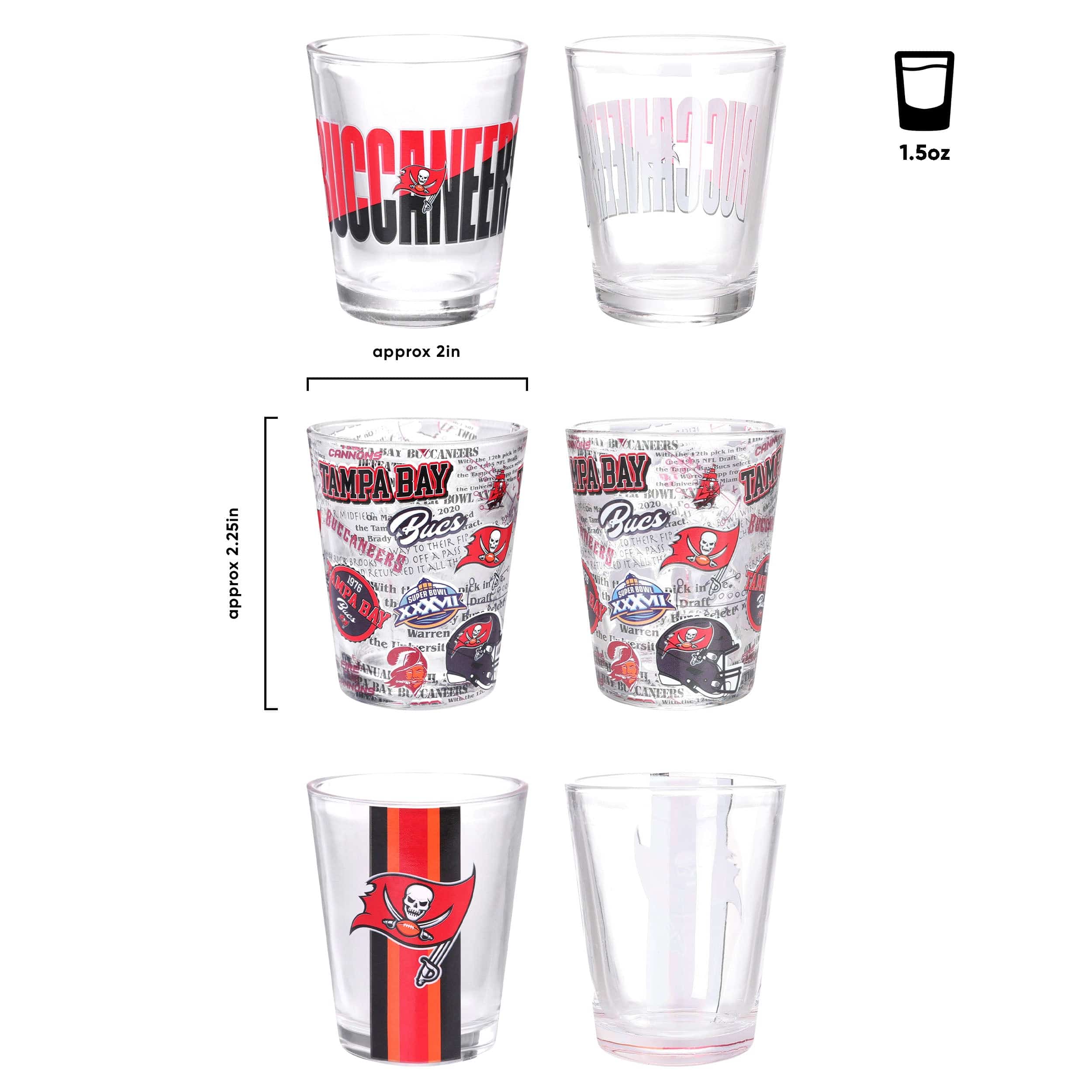 Tampa Bay Buccaneers NFL 3 Pack Shot Glass - Image 3