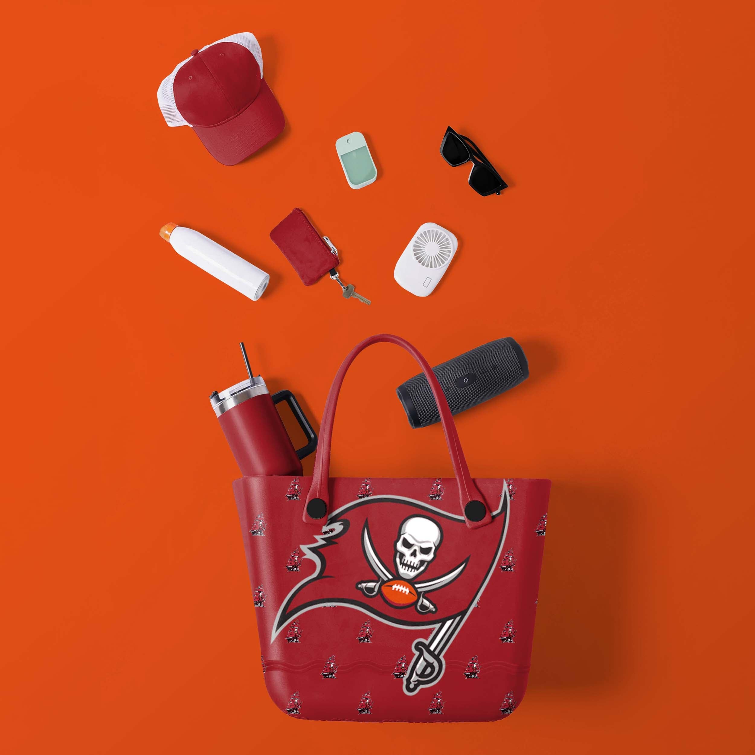 Tampa Bay Buccaneers NFL Big Logo Mini Print Tailgate Tote Bag - Image 2