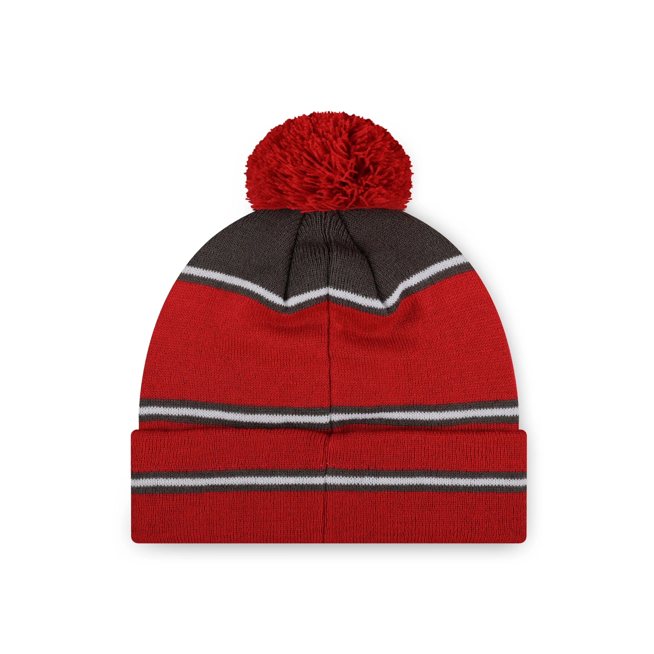 Tampa Bay Buccaneers NFL Big Wordmark Stripe Pom Beanie - Image 2