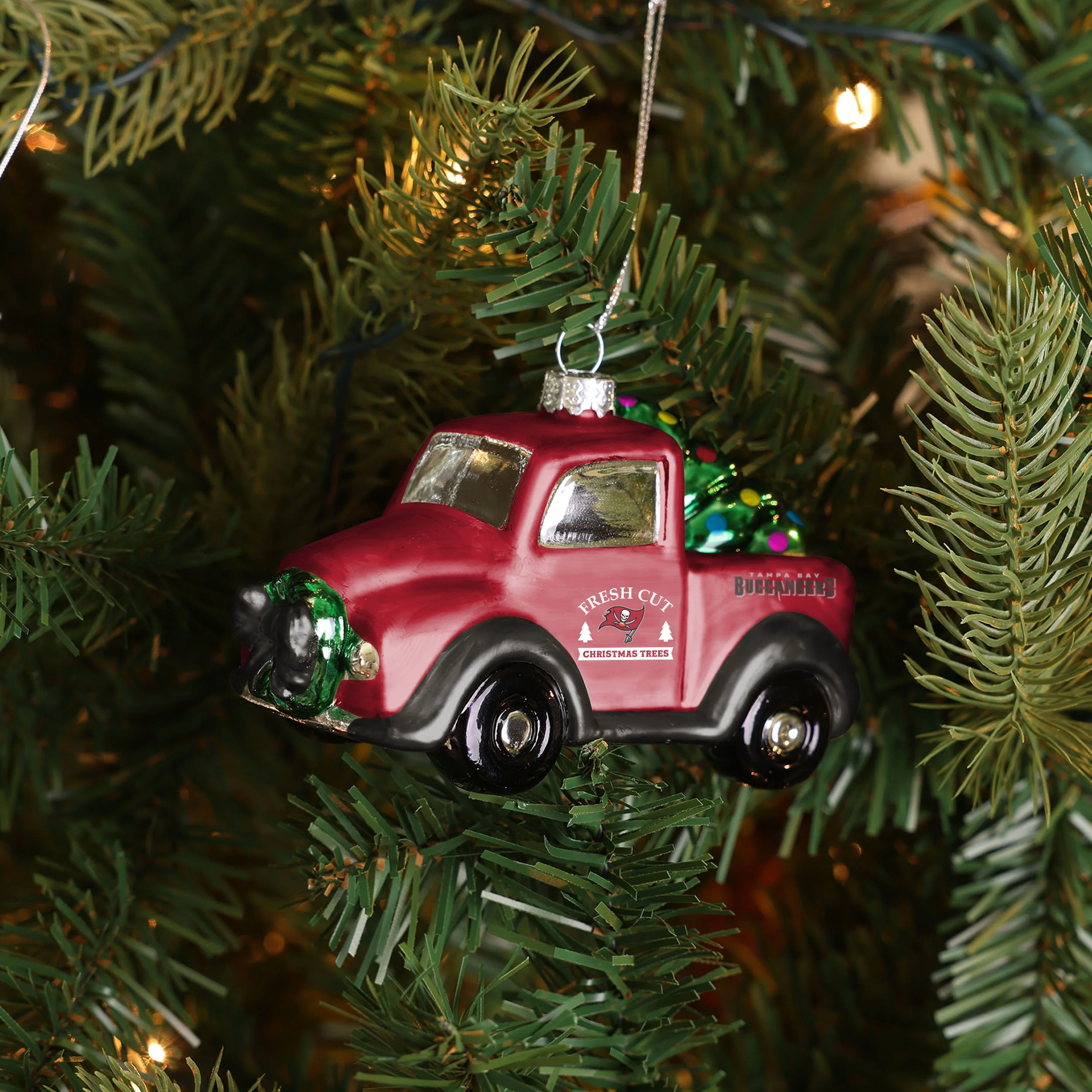 Tampa Bay Buccaneers NFL Blown Glass Truck Ornament - Image 3