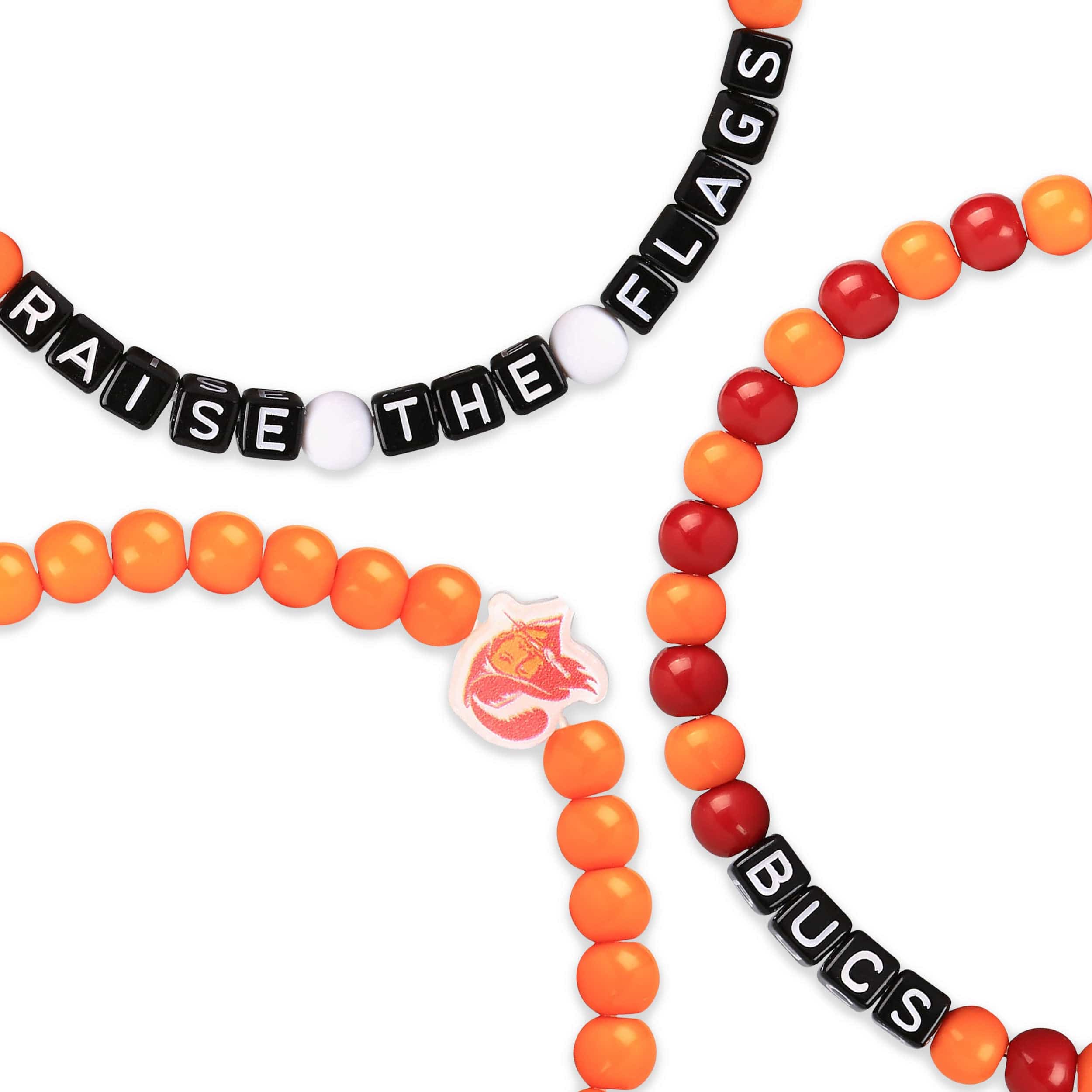 Tampa Bay Buccaneers NFL Creamsicle 3 Pack Beaded Friendship Bracelet - Image 2