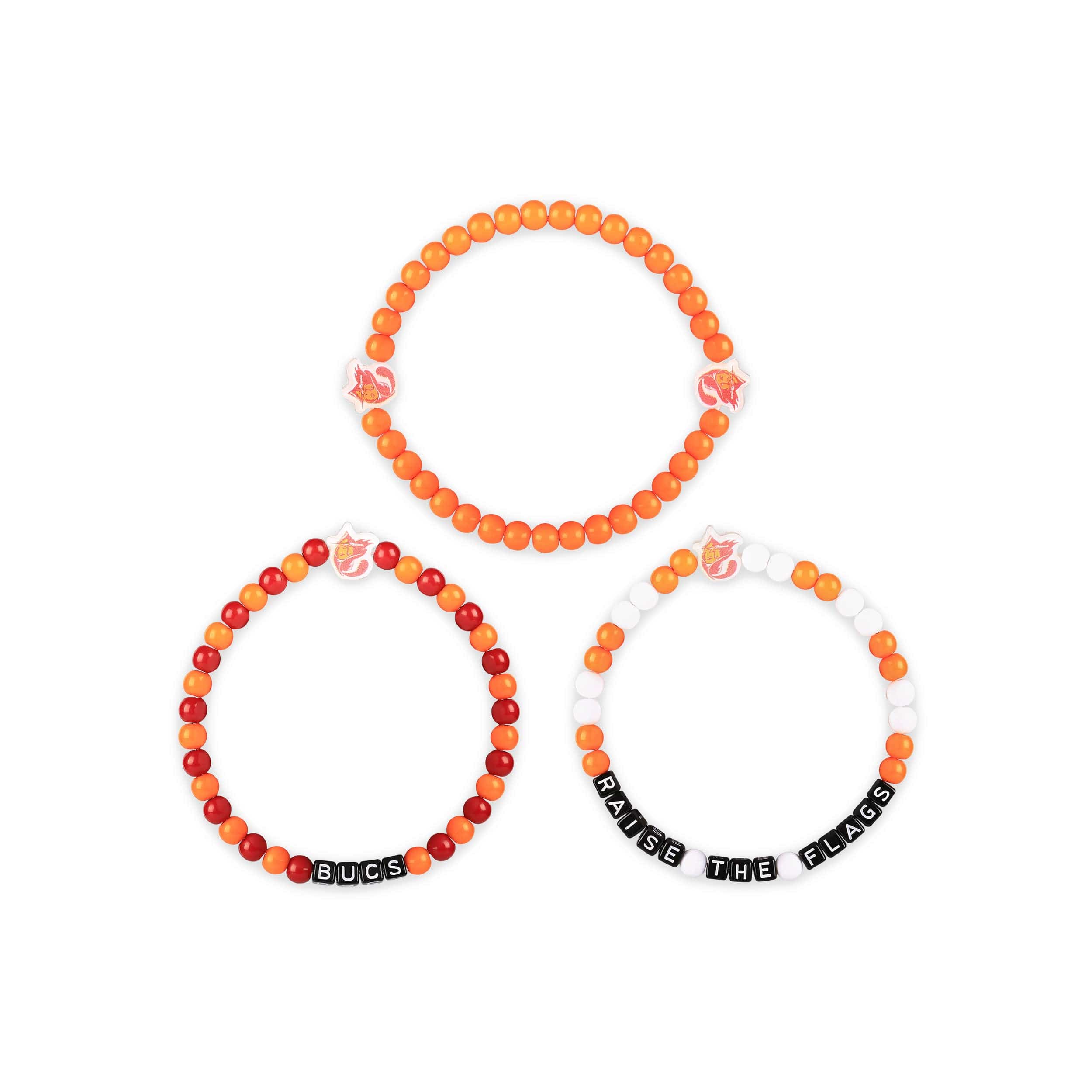 Tampa Bay Buccaneers NFL Creamsicle 3 Pack Beaded Friendship Bracelet - Image 3