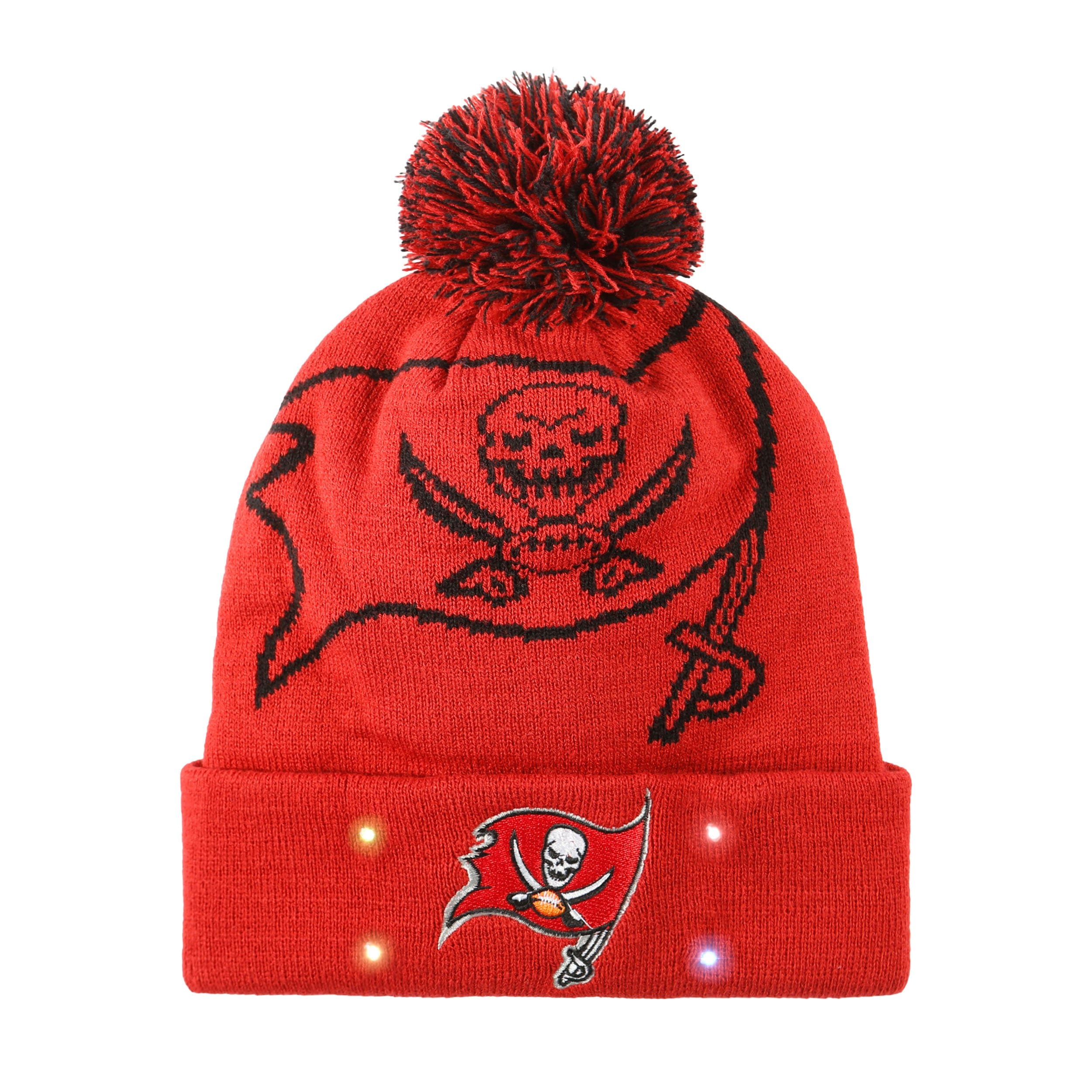Tampa Bay Buccaneers NFL Cropped Logo Light Up Knit Beanie - Image 2
