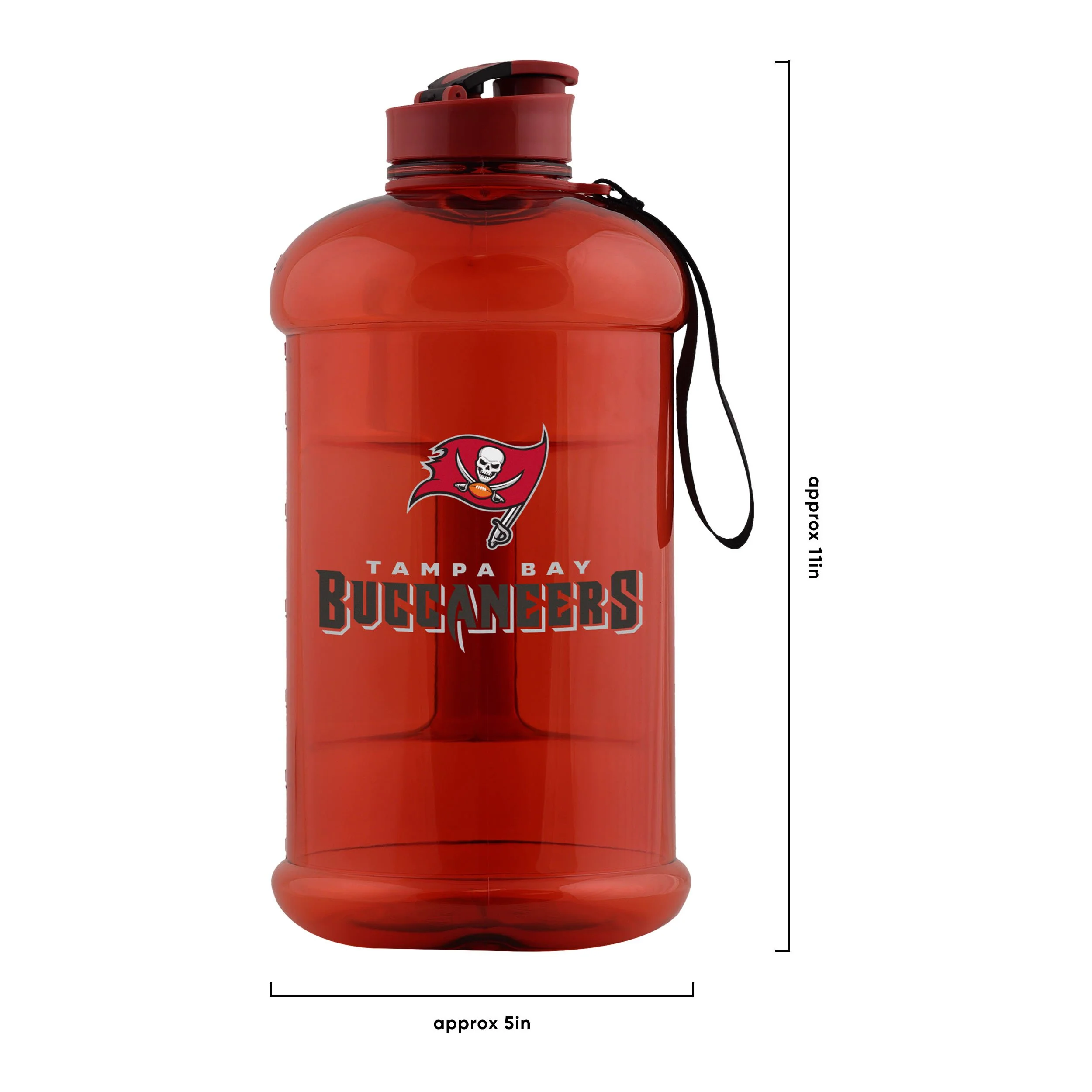 Tampa Bay Buccaneers NFL Large Team Color Clear Sports Bottle - Image 5