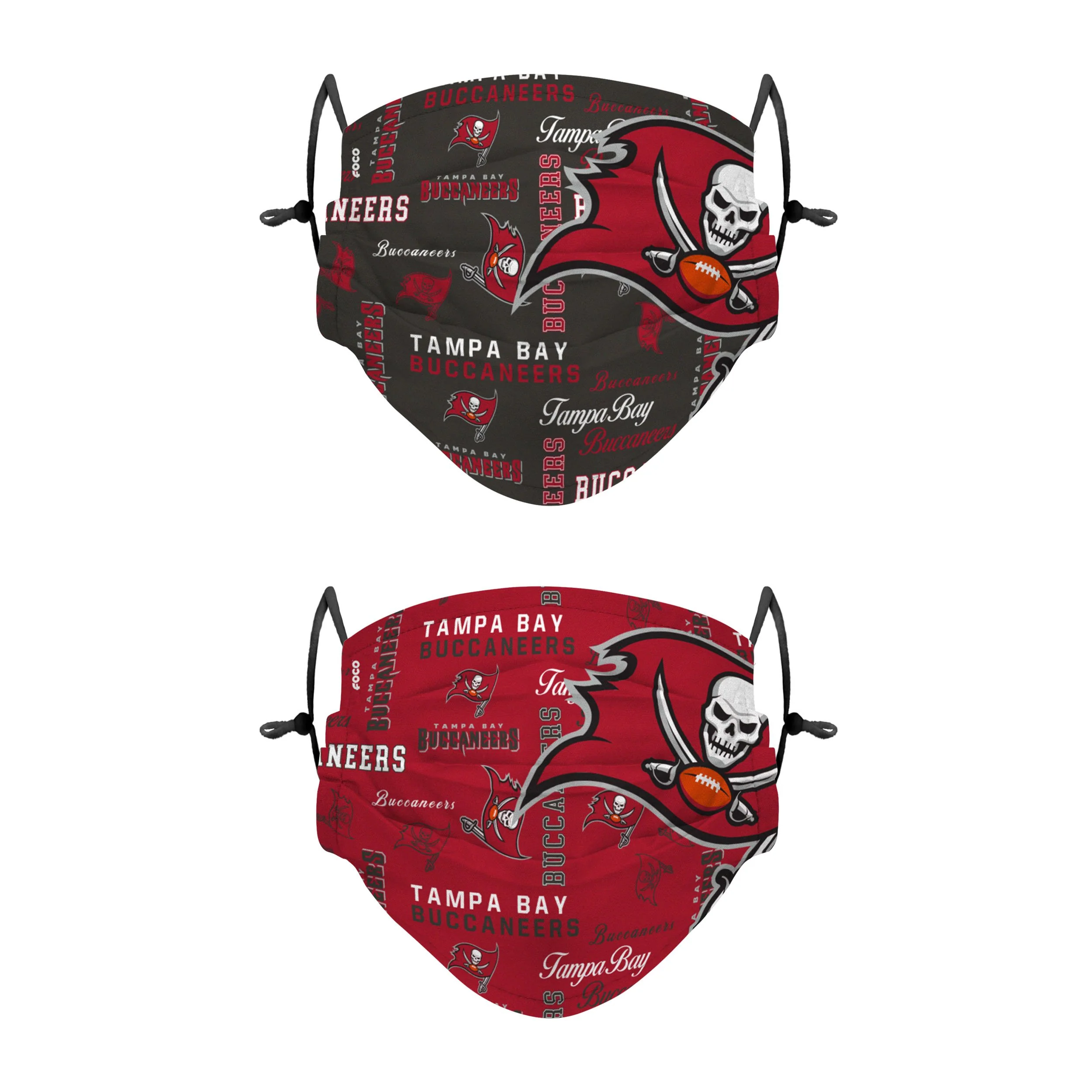 Tampa Bay Buccaneers NFL Logo Rush Adjustable 2 Pack Face Cover