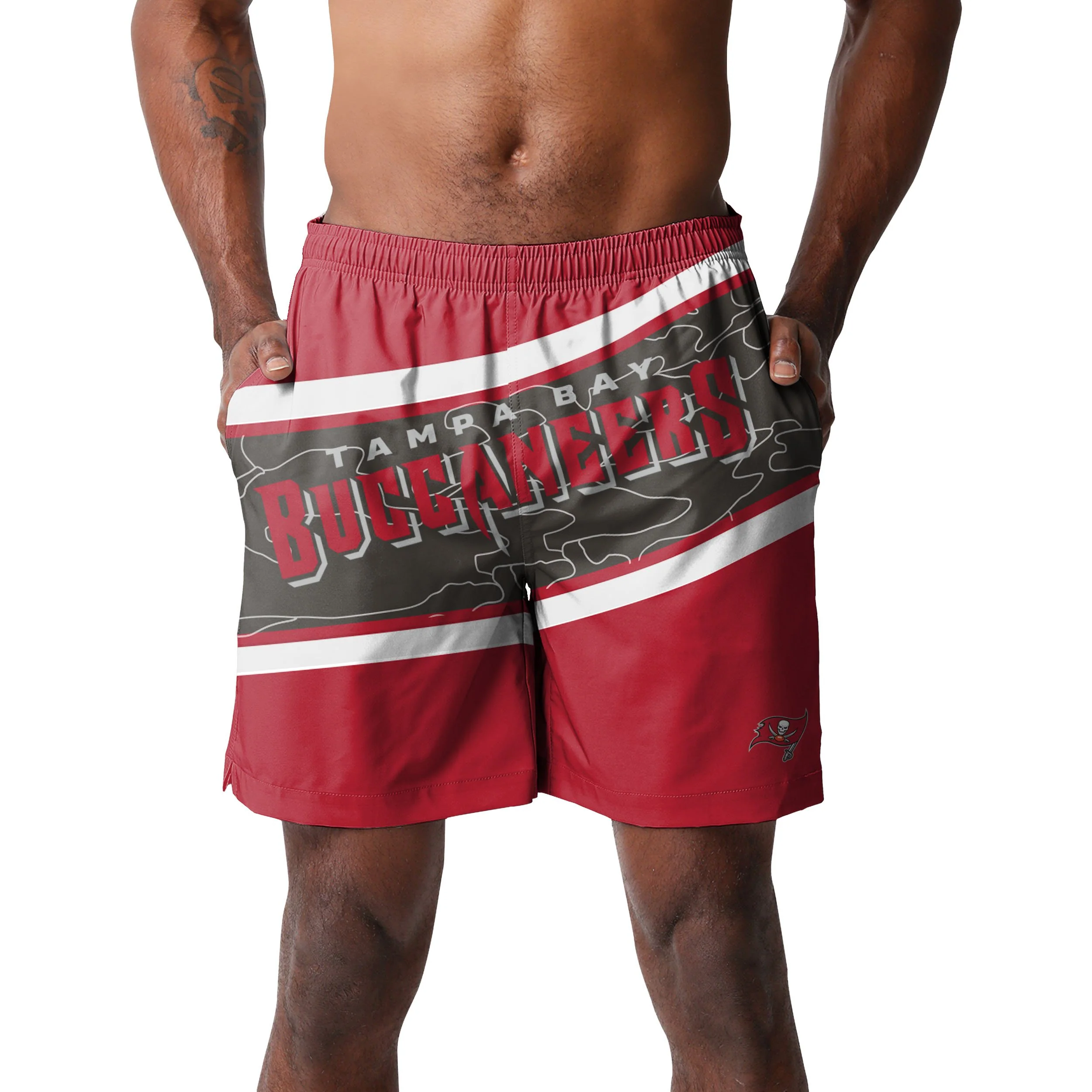 Tampa Bay Buccaneers NFL Mens Big Wordmark Swimming Trunks - Image 2